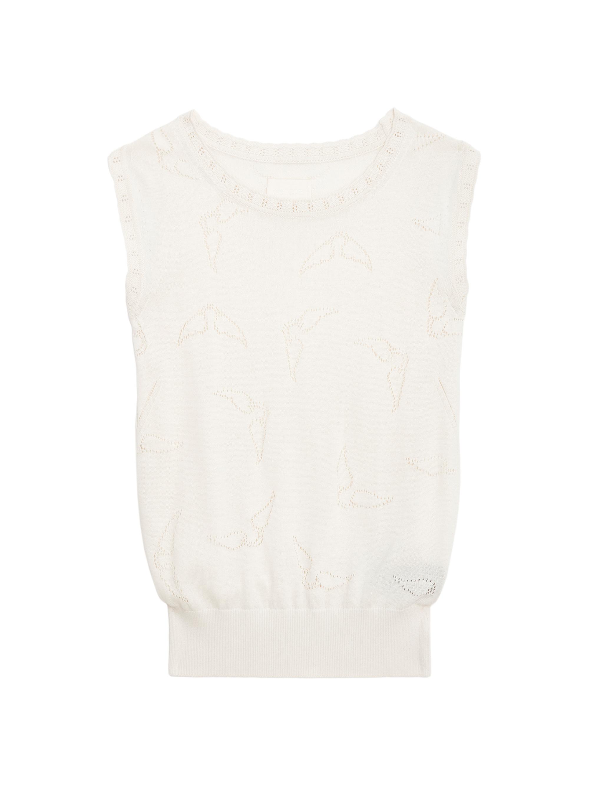Zadig & Voltaire Women's Emmyl Pointelle Wings Tank Top - Ecru