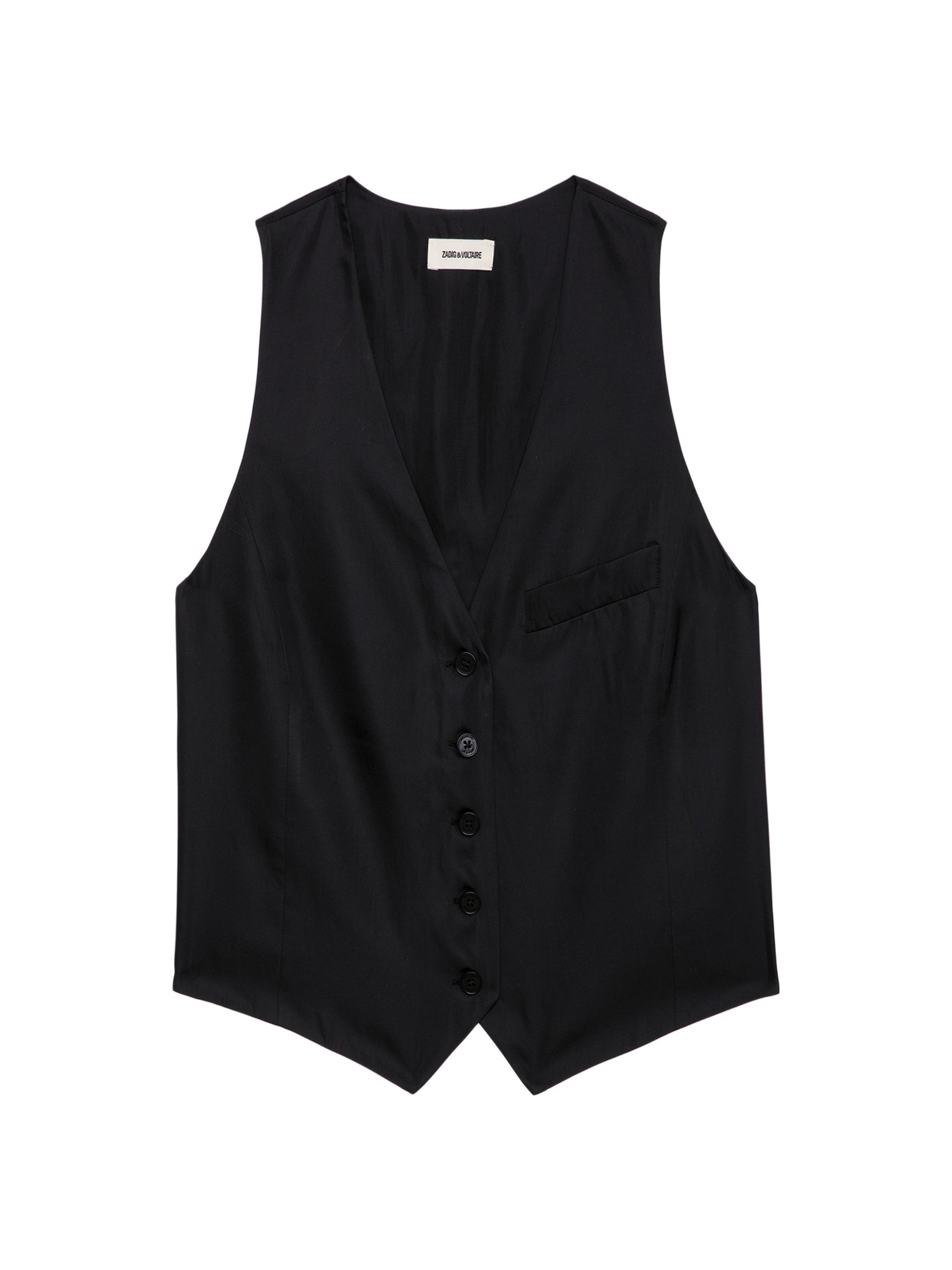 Zadig & Voltaire Women's Emaux Satin Vest - Noir