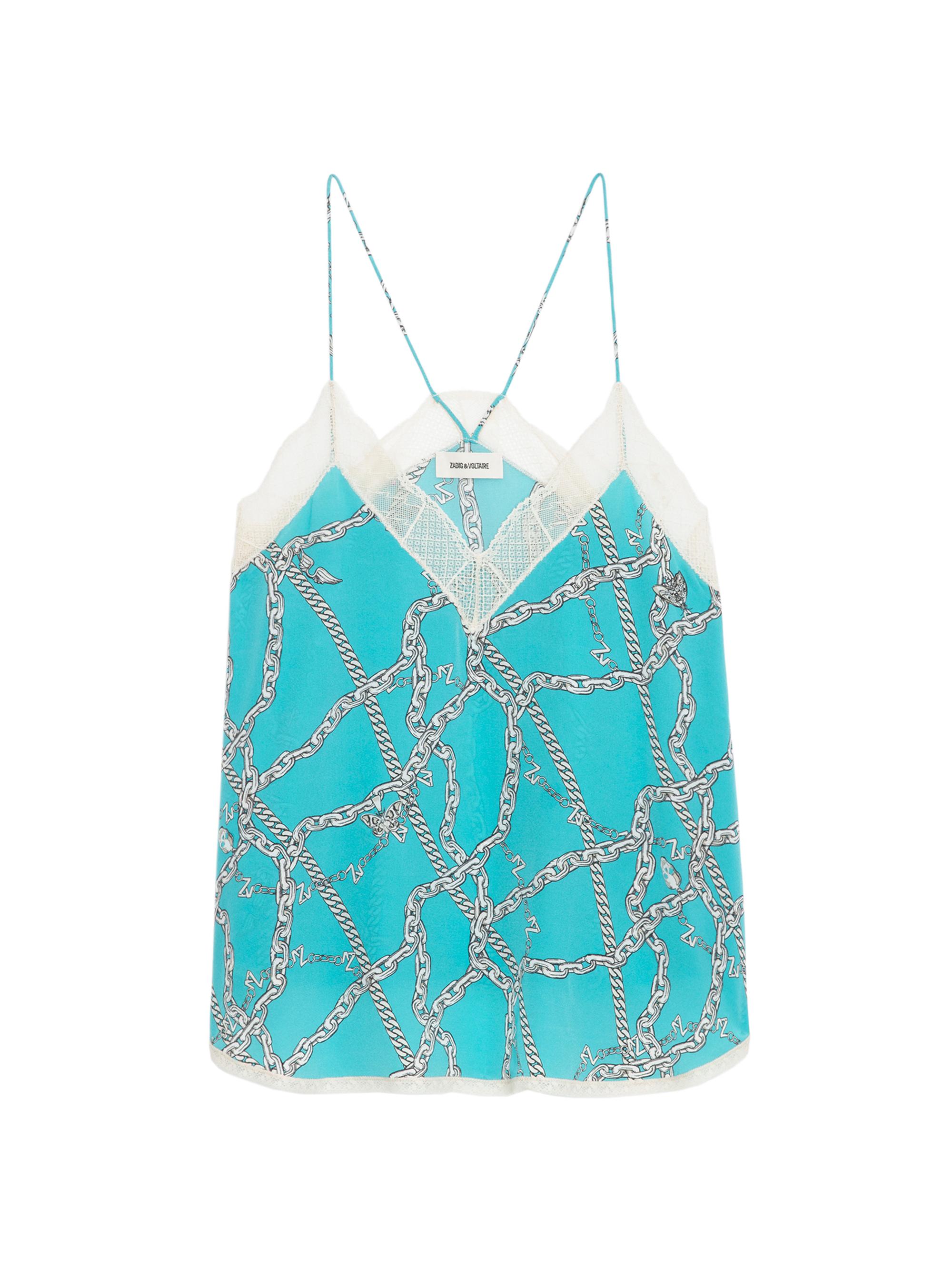 Zadig & Voltaire Women's Christy CDC Chaines Silk Tank - Aqua