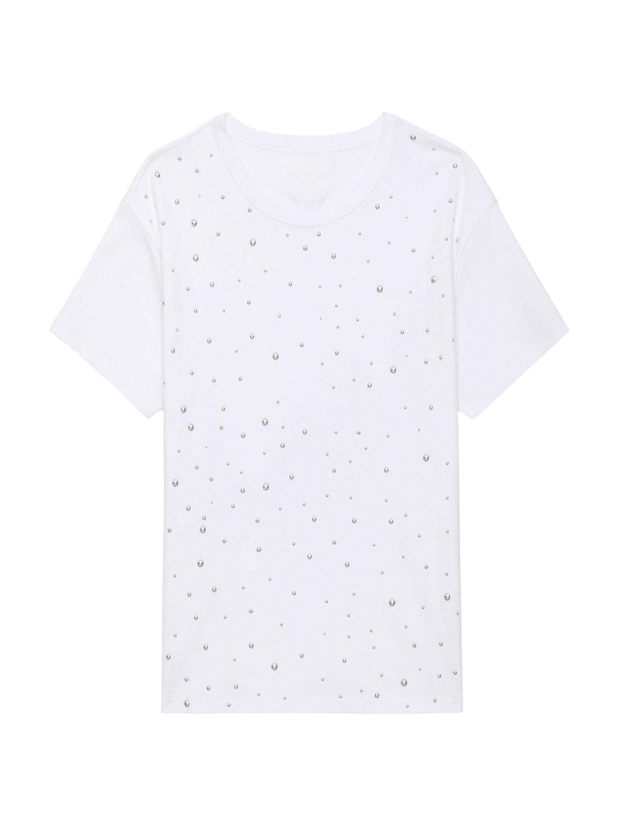 Zadig & Voltaire Women's Marta Studded Cotton T-Shirt - Blanc