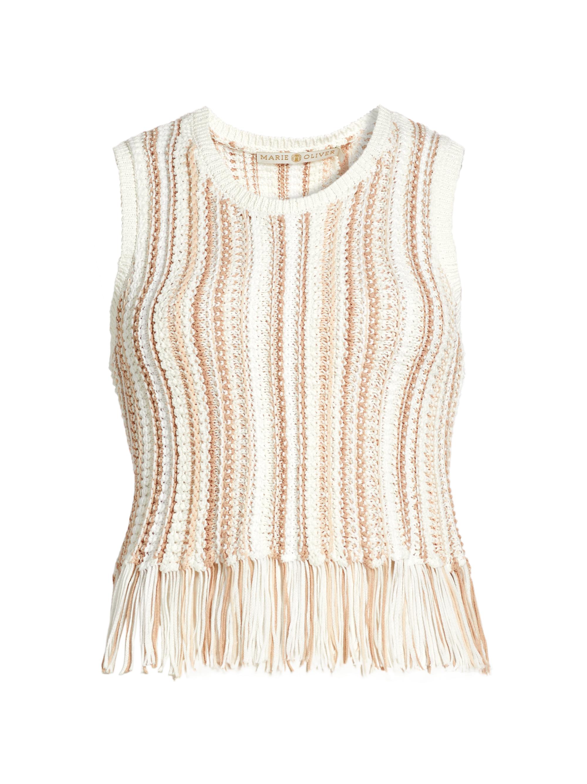 Marie Oliver Women's Collins Fringe-Trimmed Knit Tank Top - Cremedella