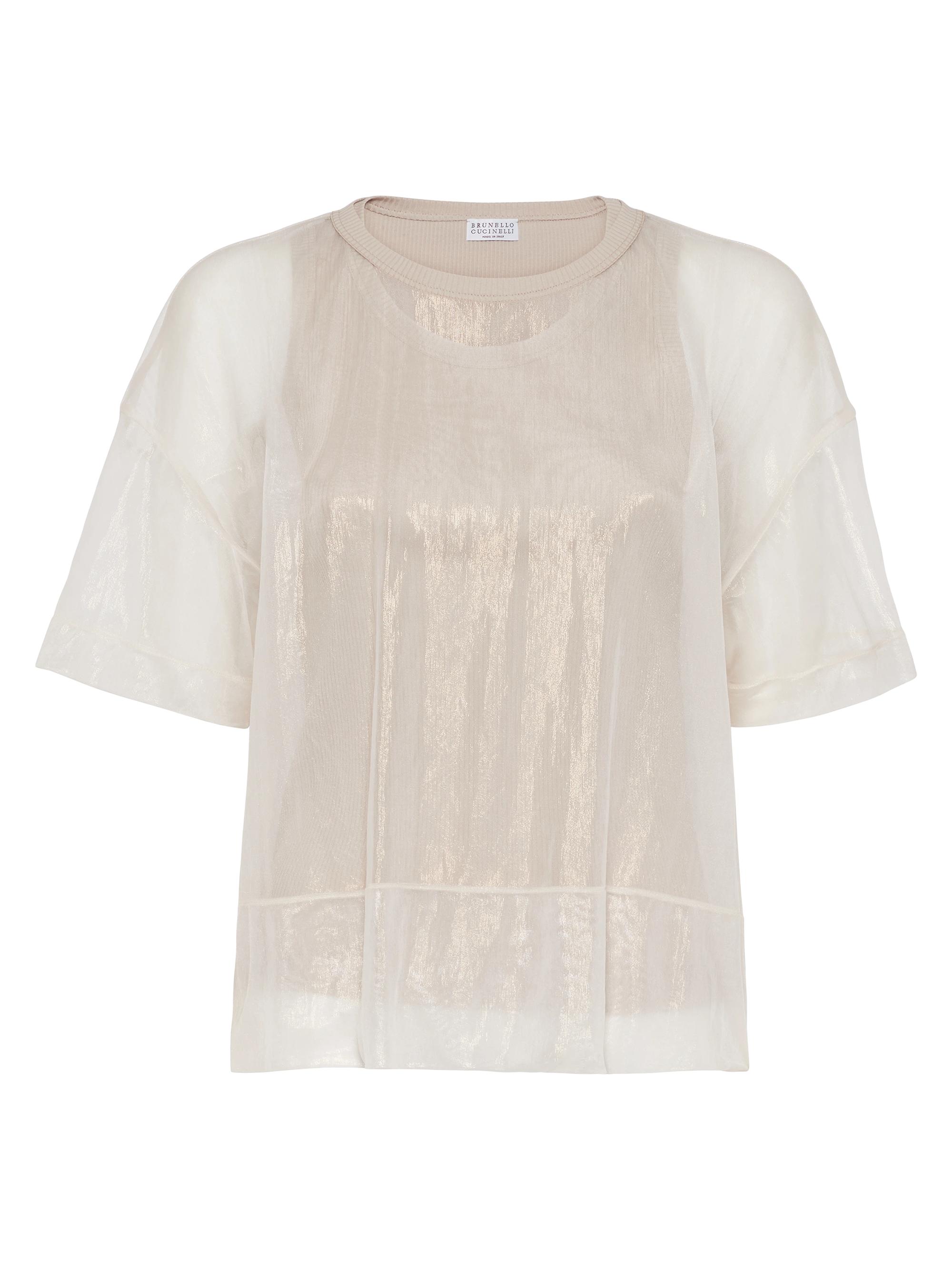 Brunello Cucinelli Women's Sparkling Organza and Comfort Cotton - Beige