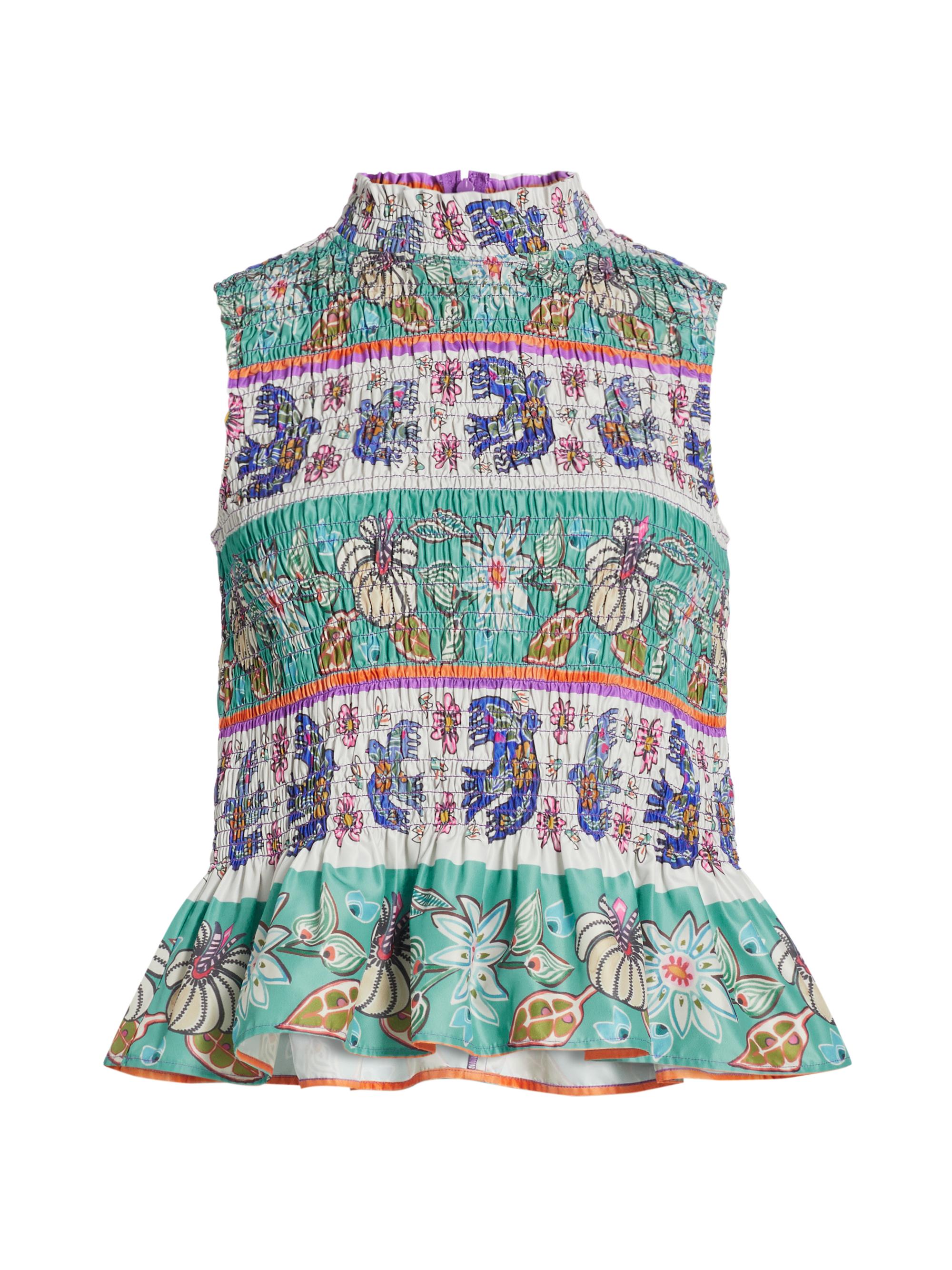 Marie Oliver Women's Odie Smocked Floral Peplum Top - Folklore