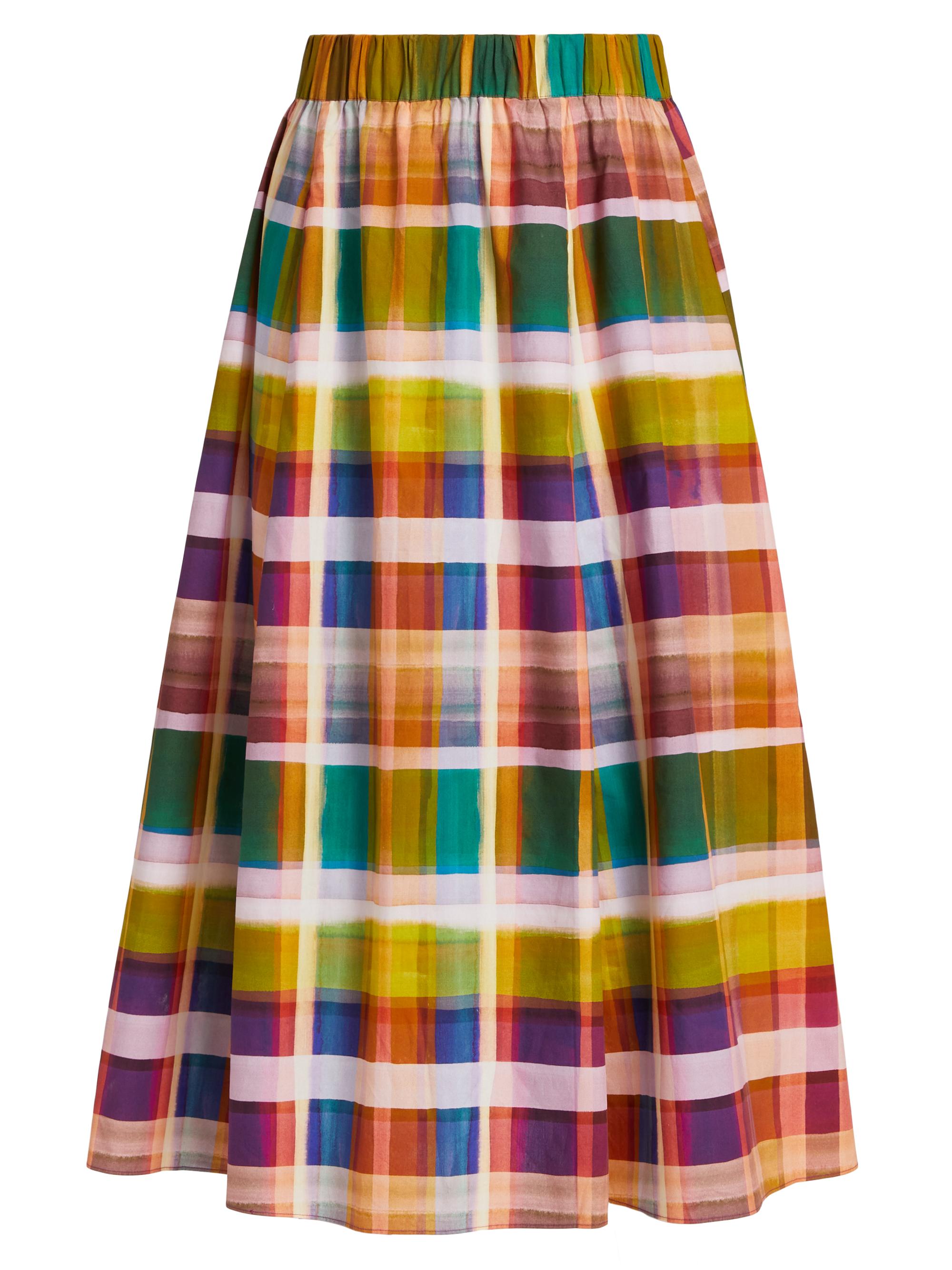 Marie Oliver Women's Sasha Plaid Cotton A-Line Skirt - Madras
