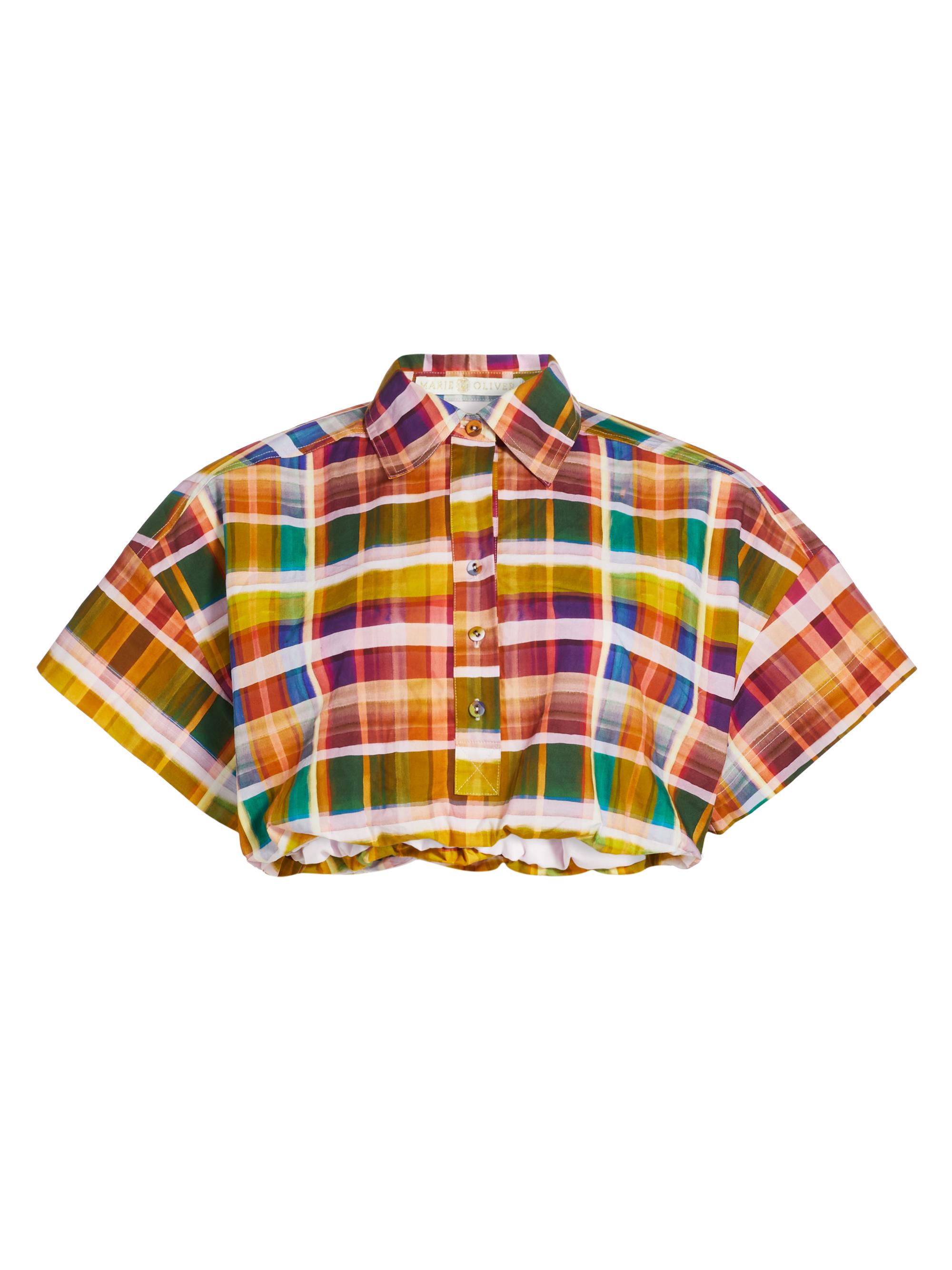 Marie Oliver Women's Sierra Plaid Cotton Crop Top - Madras Mini