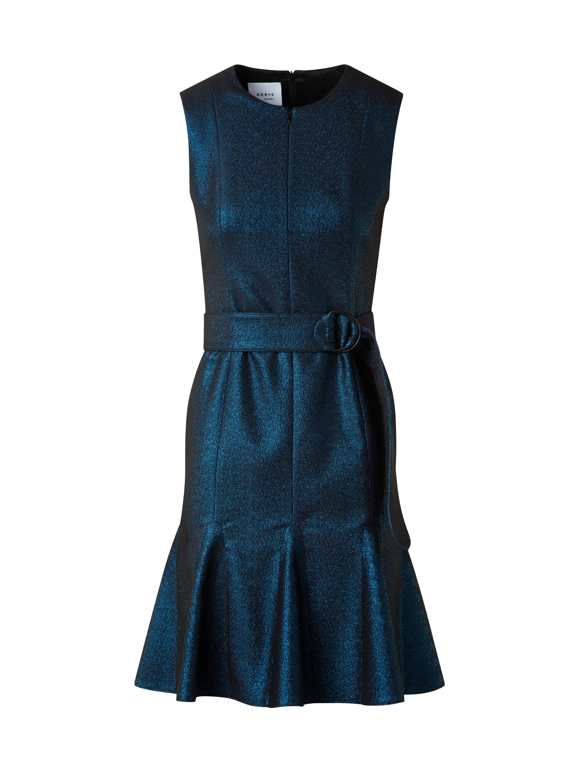 Akris punto Metallic Denim Belted Minidress | Saks Fifth Avenue