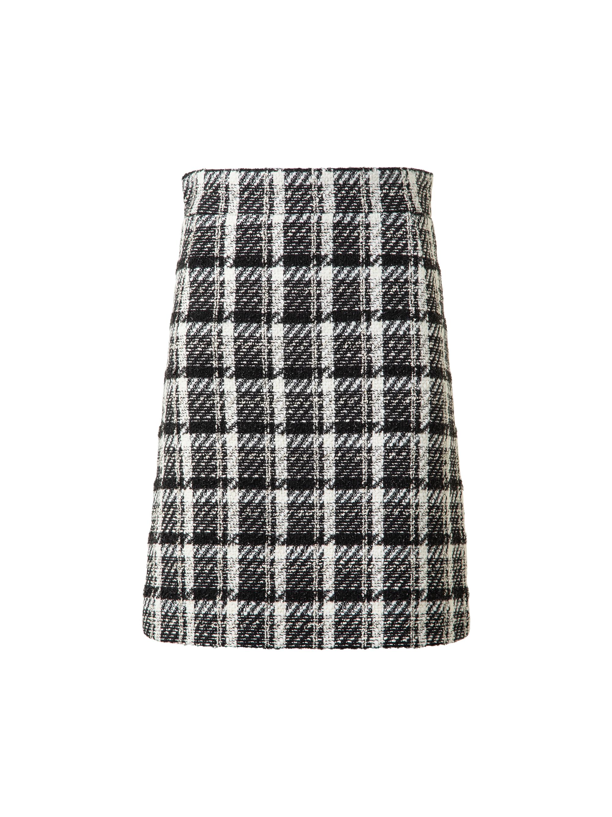 Akris punto Women's Tweed A-Line Skirt - Black Cream
