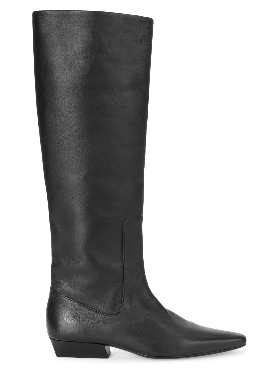 STAUD ルイサ ヘルトルフ トラウサ 5616278093 BLACK Staud Wally Flat Leather Boots | Saks Fifth Avenue