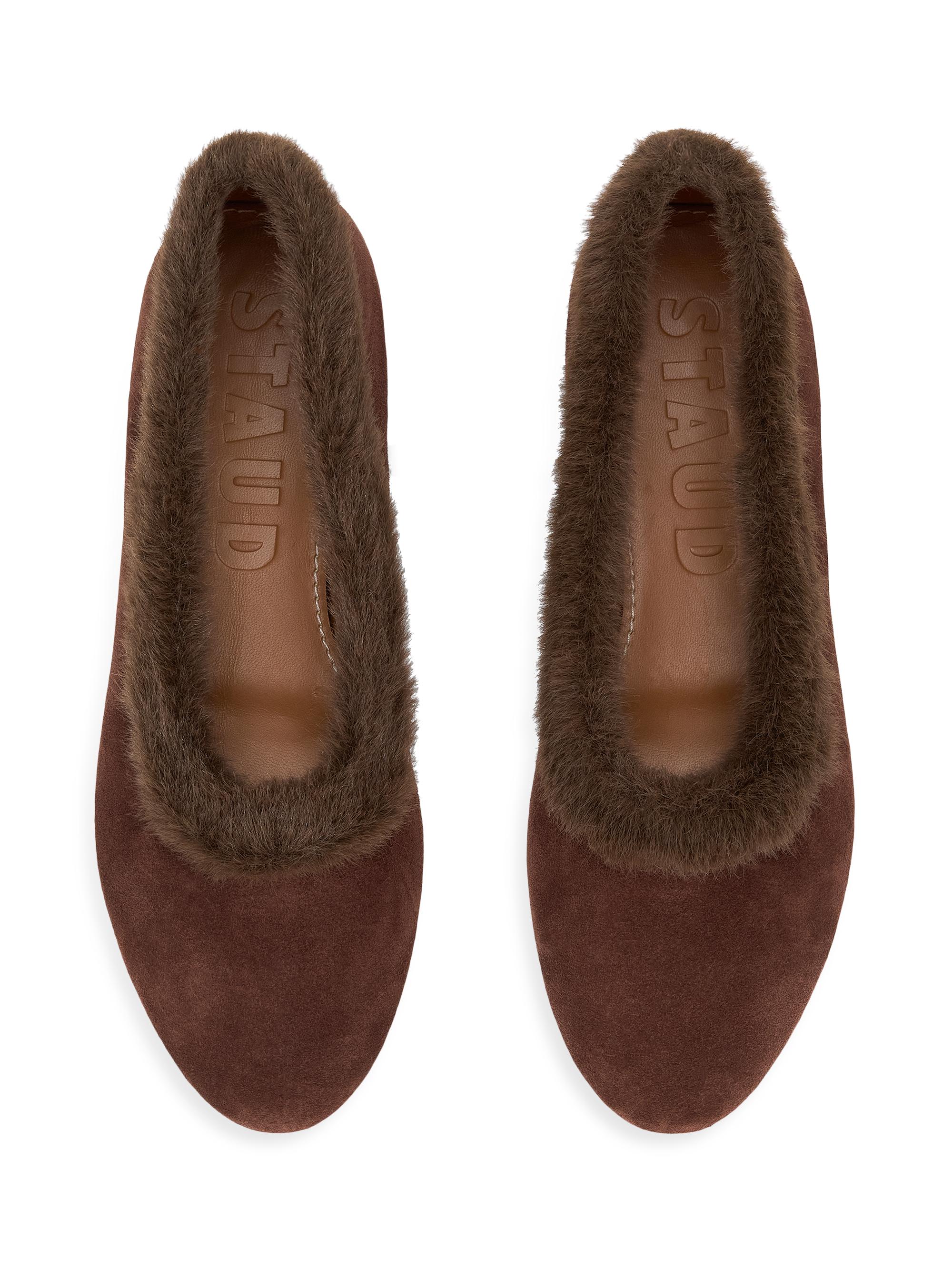 Staud Alba Faux Fur-Trimmed Ballet Flats | Saks Fifth Avenue