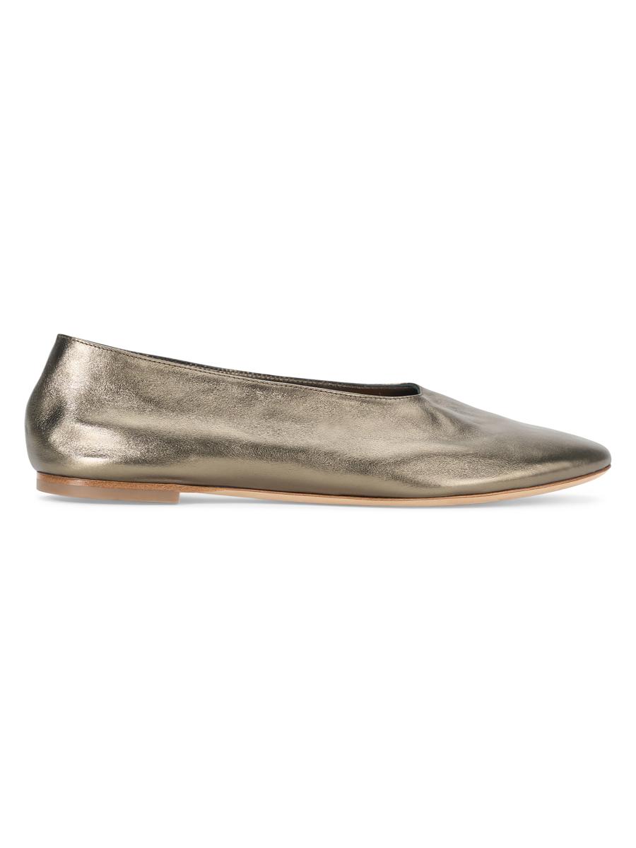 Staud Alba Metallic Leather Ballet Flats | Saks Fifth Avenue