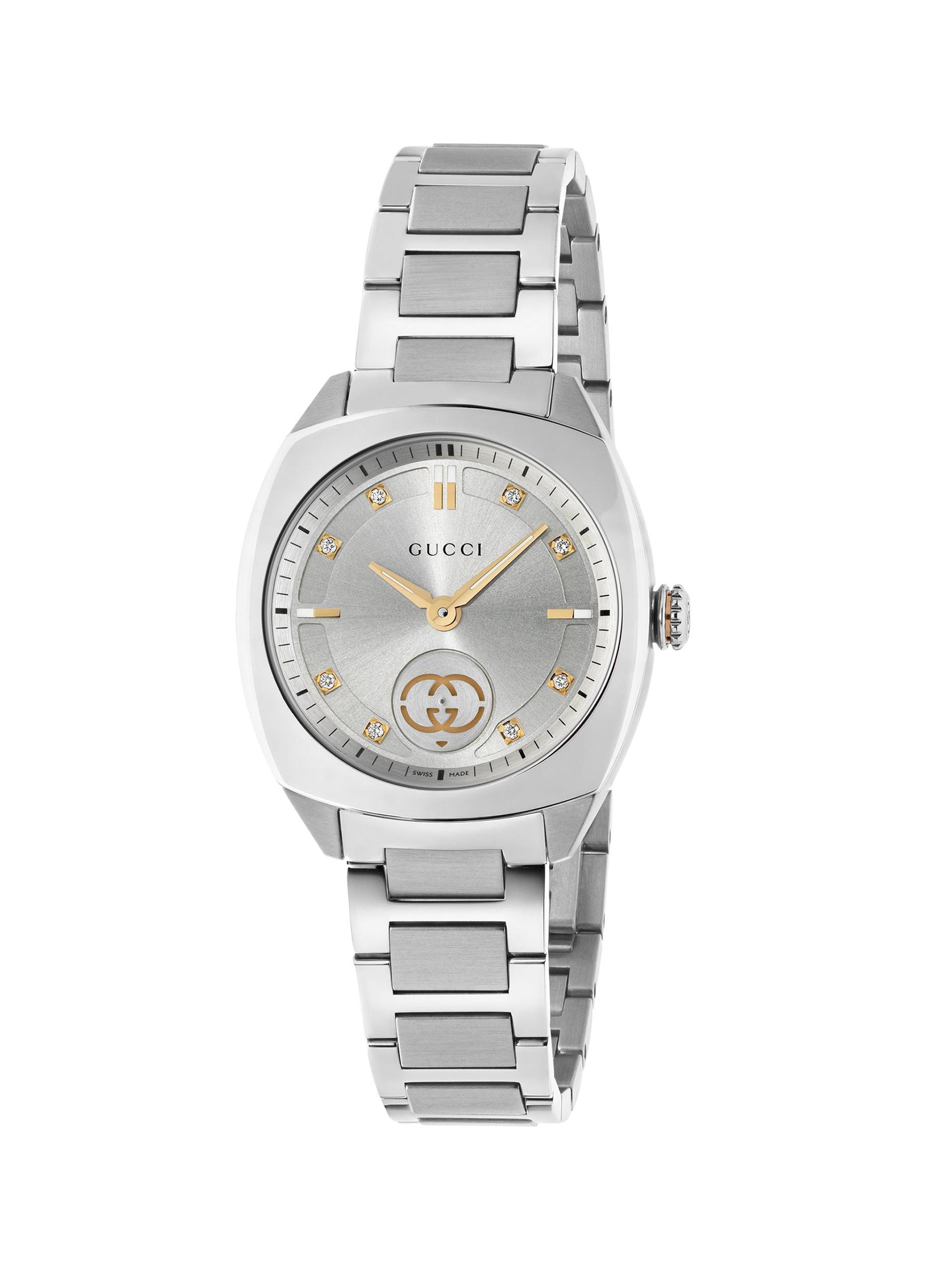 Gucci Women's Interlocking G Stainless Steel & 0.046 TCW Diamond Bracelet Watch/29MM - Steel