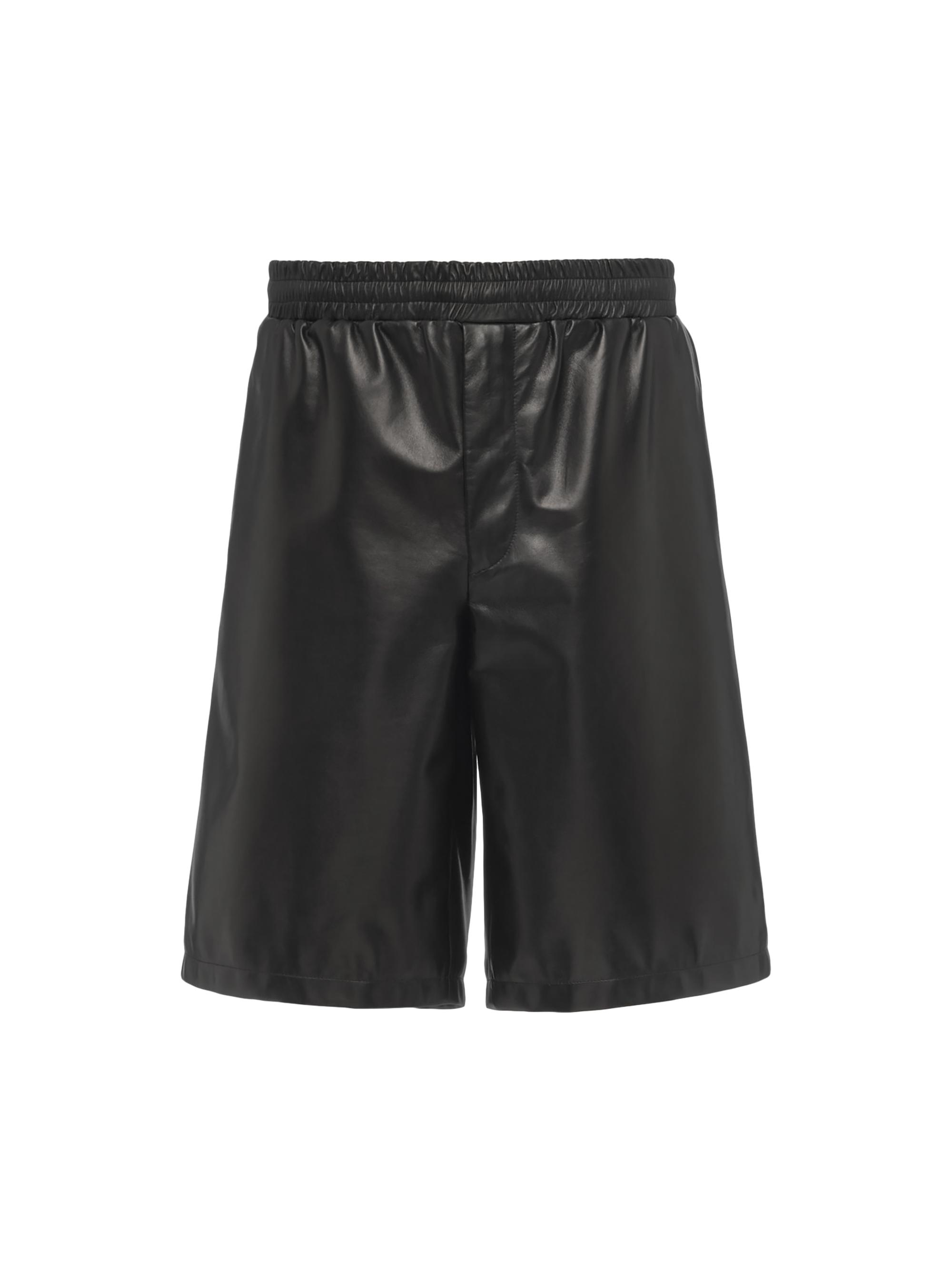 Prada Men's Nappa Leather Bermudas - Black