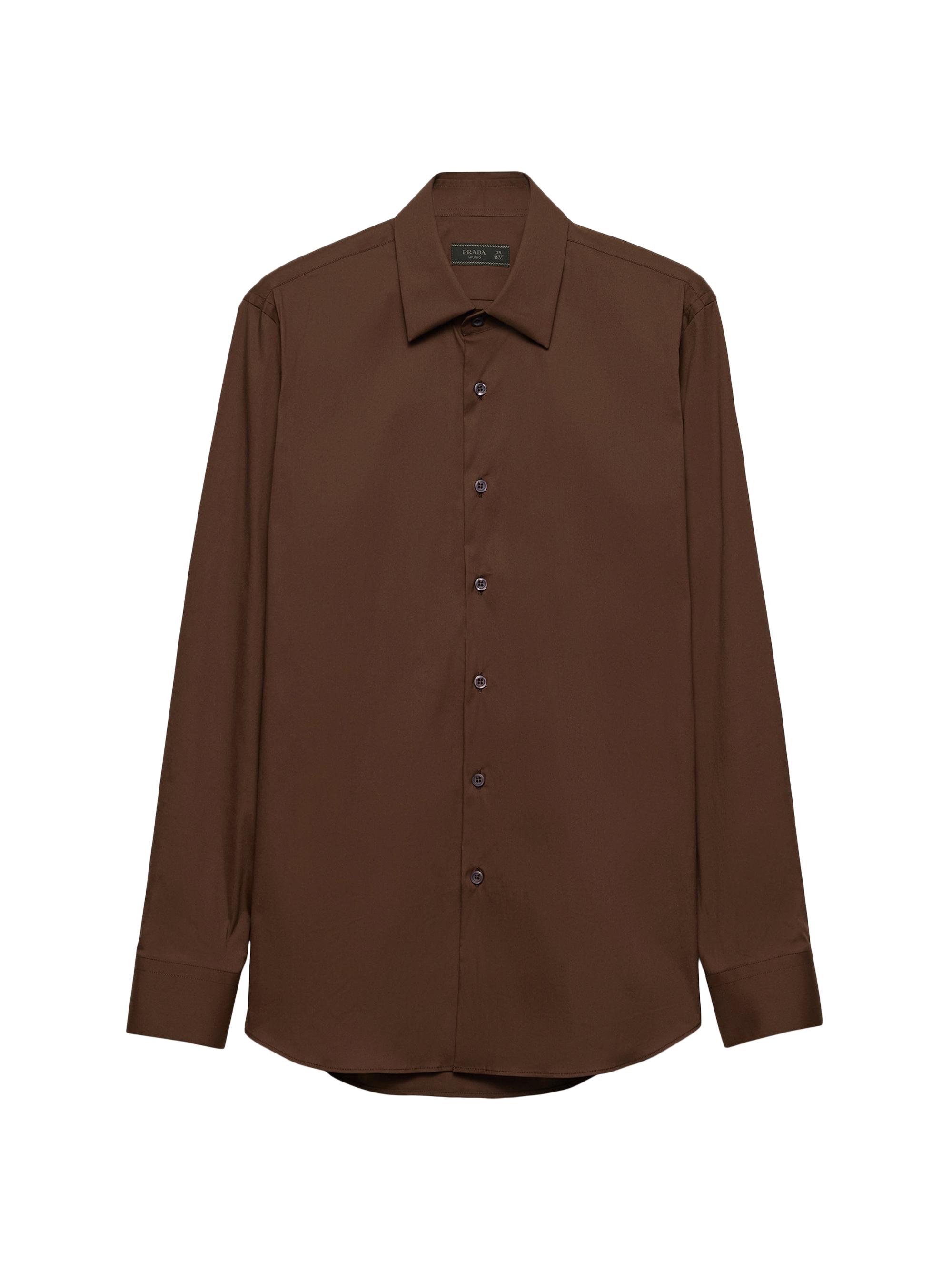 Prada Men's Stretch Cotton Shirt - Brown