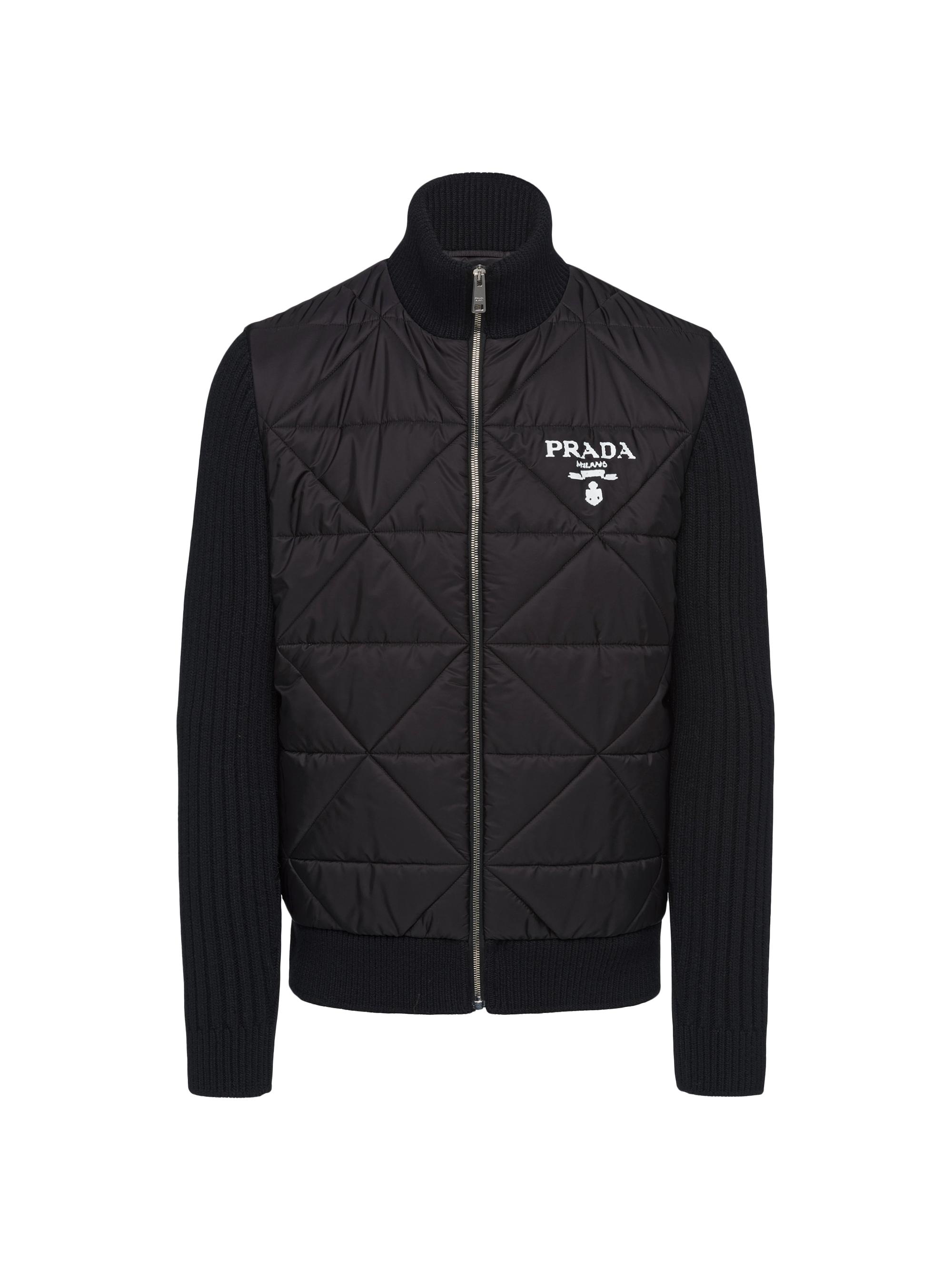 Prada Men's Quilted Re-Nylon and Cashmere Jacket - Black