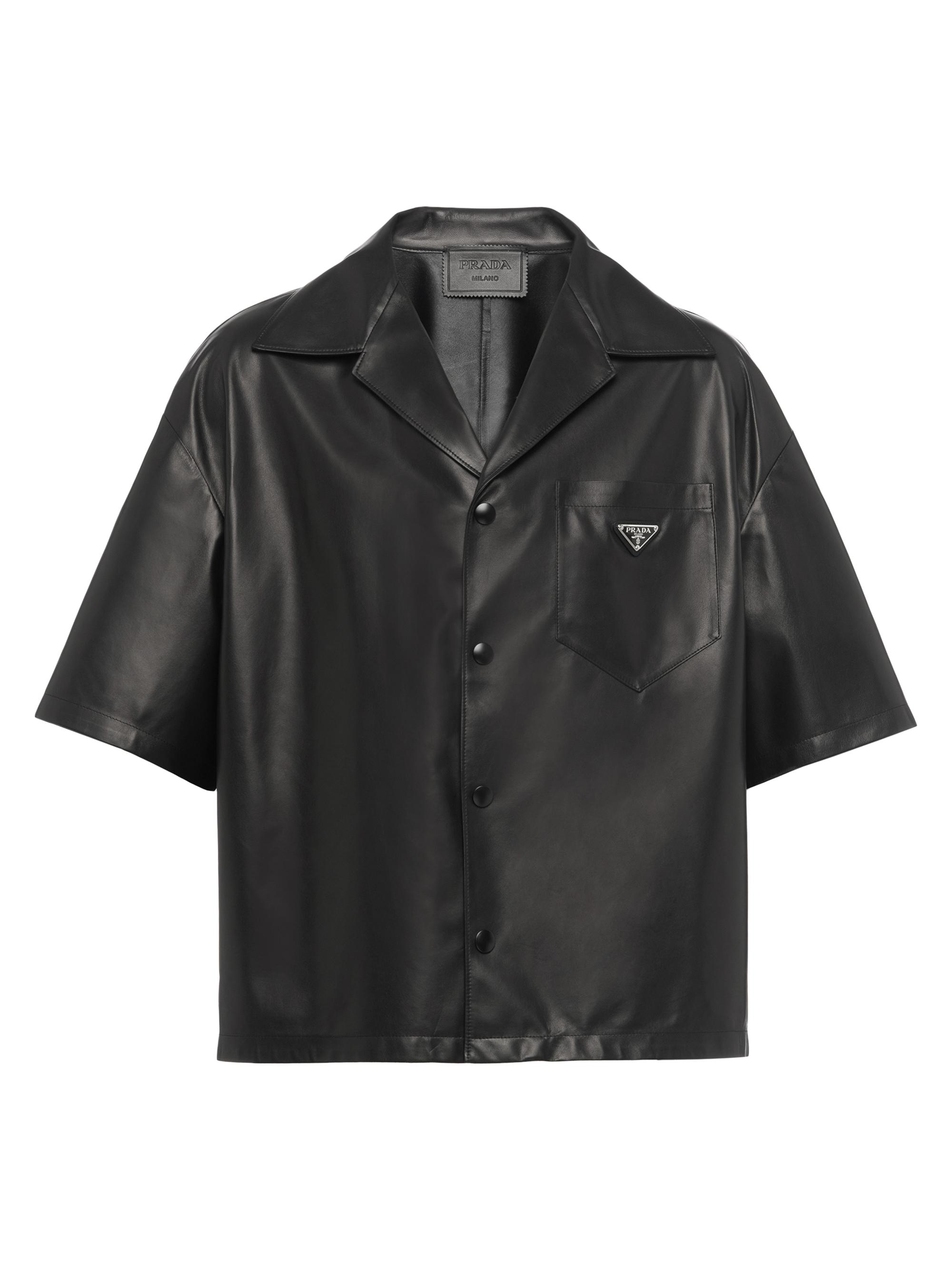 Prada Men's Nappa Leather Shirt - Black