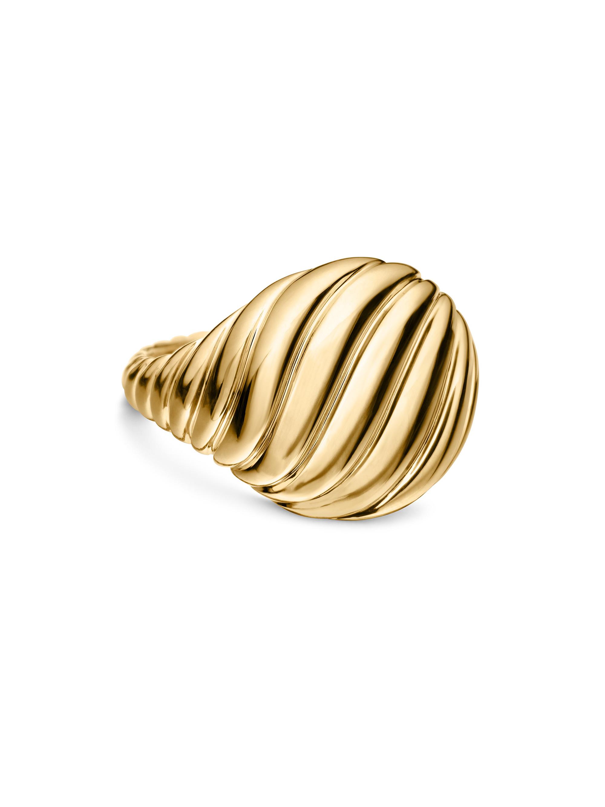 David Yurman Women's Sculpted Cable Pinky Ring in 18K Yellow Gold, 13MM - Gold