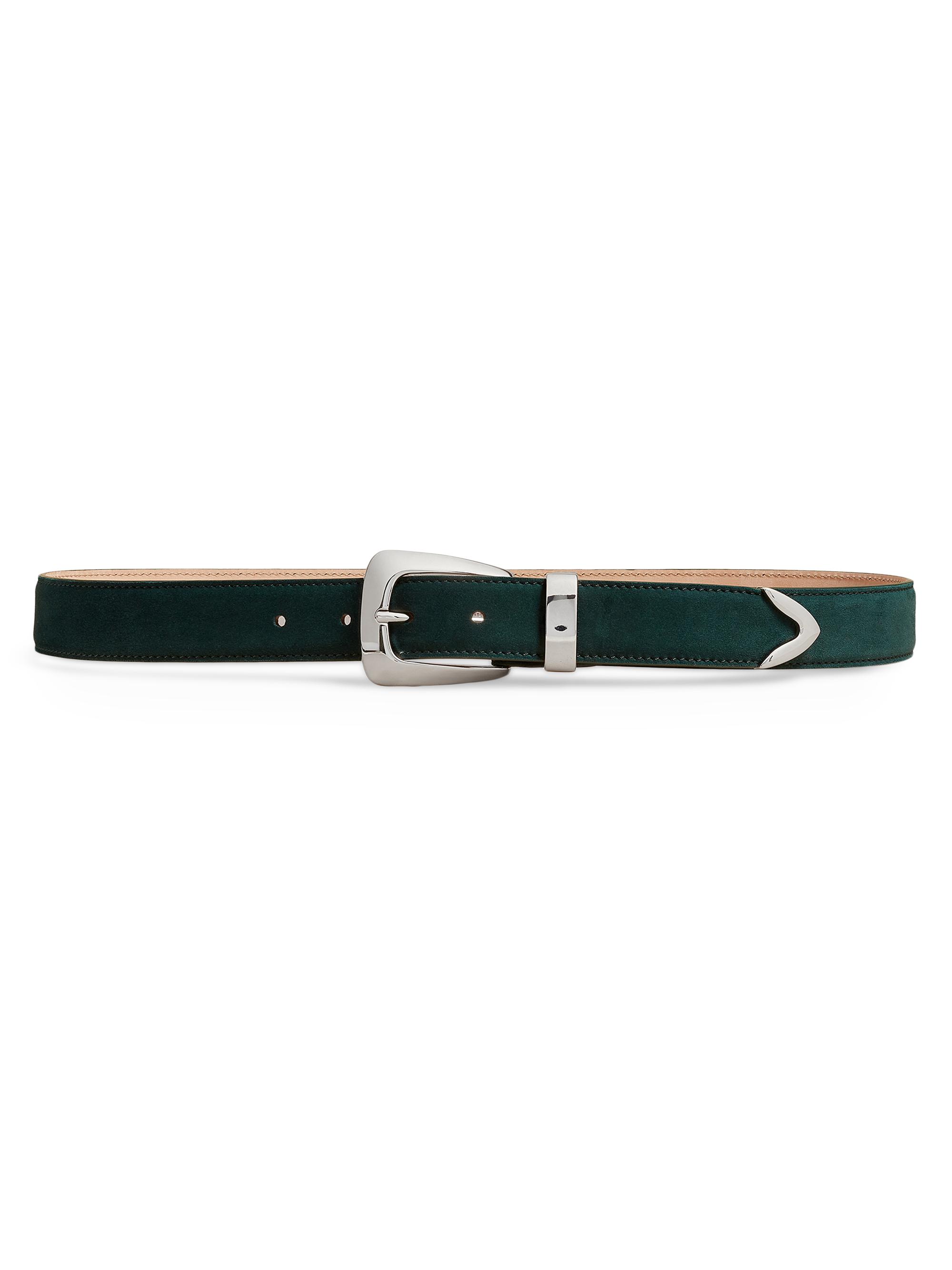 Khaite Women's Benny Suede Belt - English Green