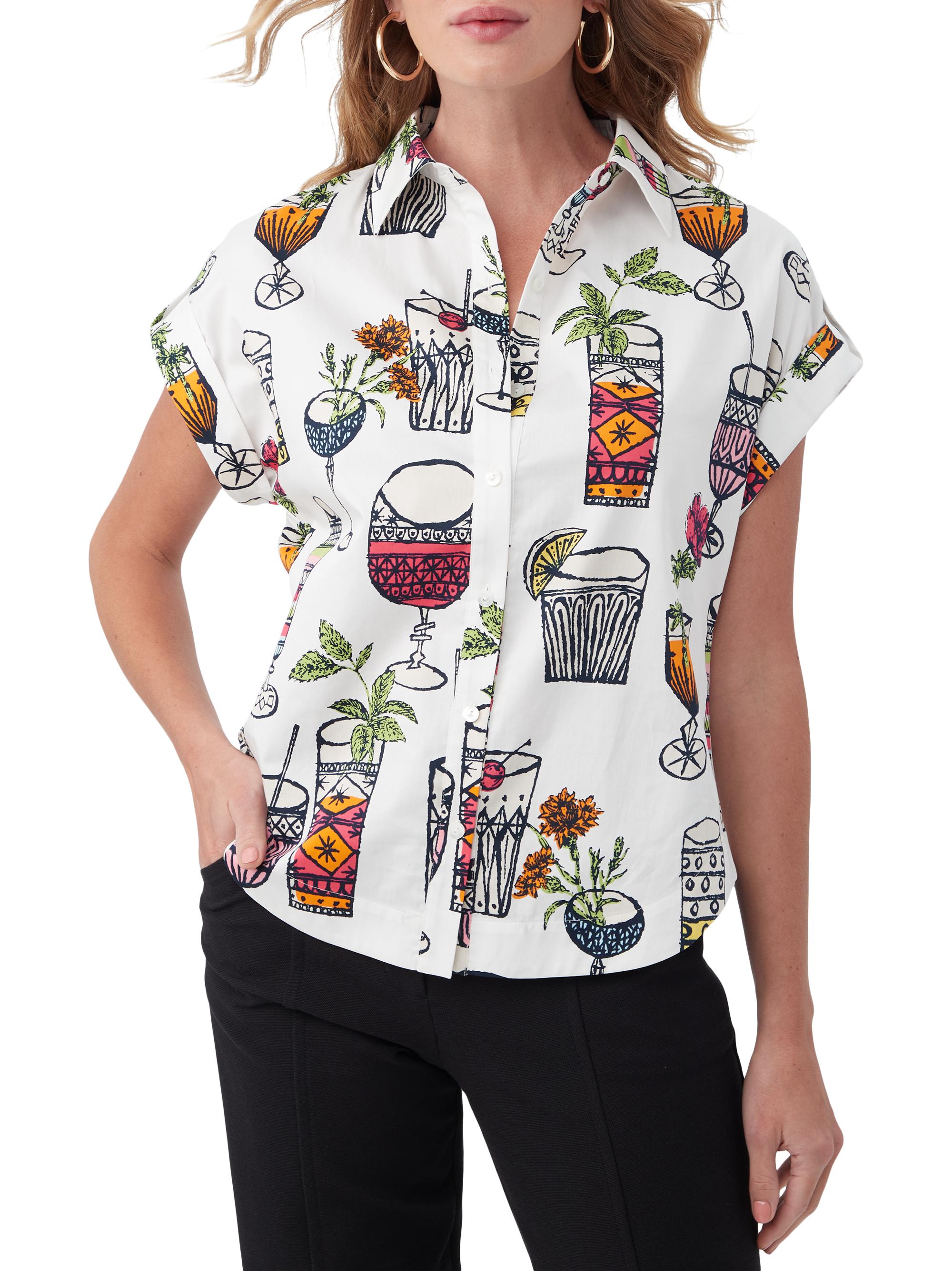 Trina Turk Women's Simpatico Cocktail Print Top