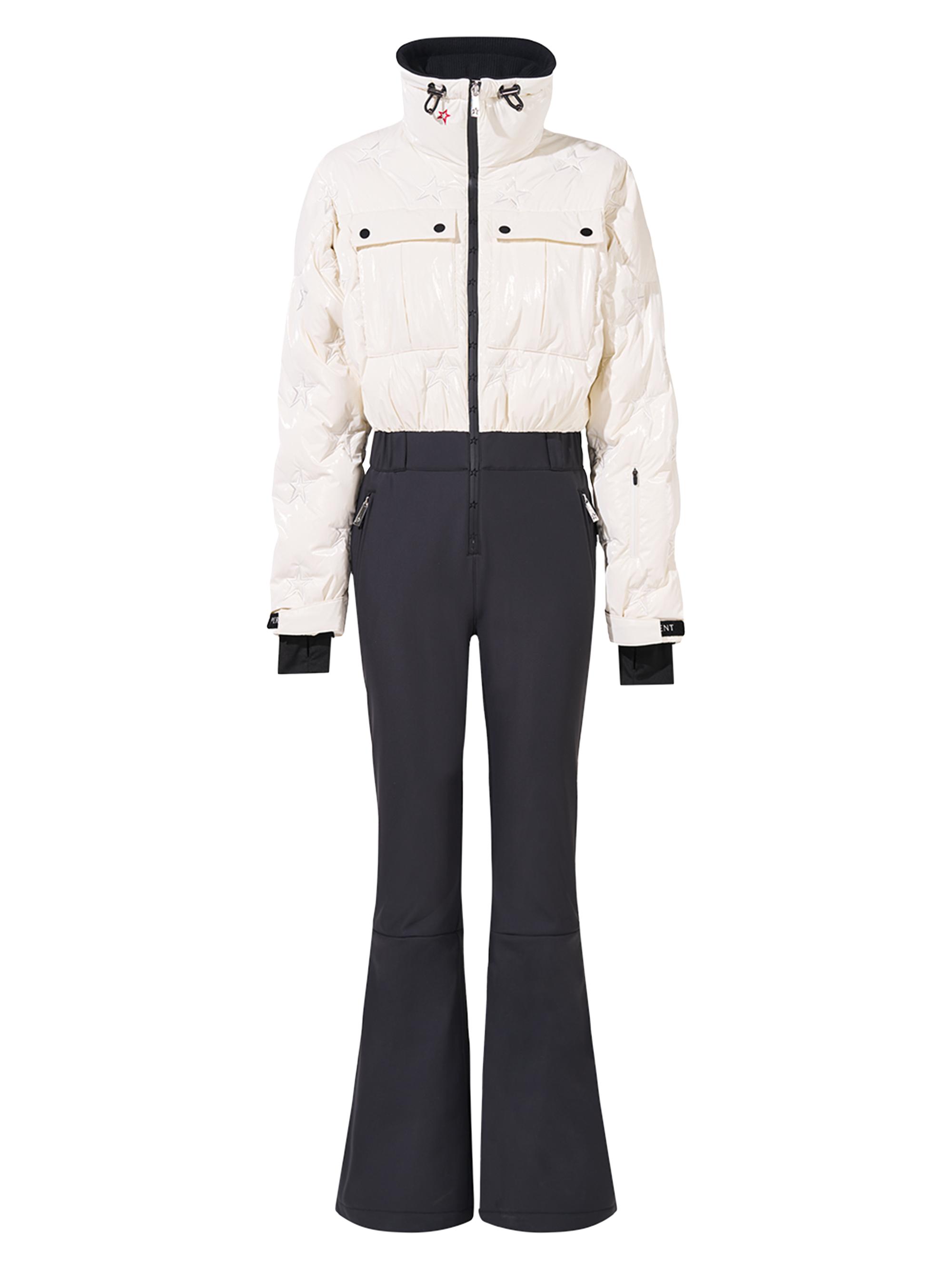 Perfect Moment Women's Helen Colorblocked Down Zip-Up Ski Suit - Snow White