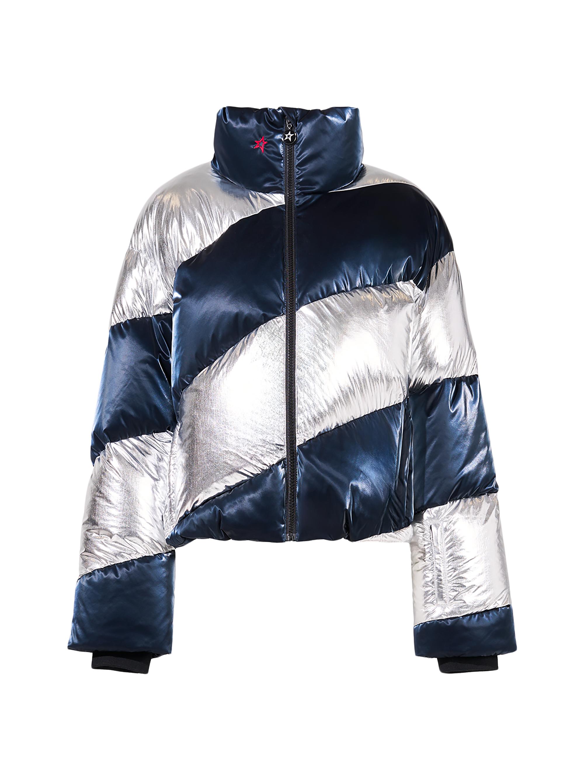 Perfect Moment Women's Mojo Stripe Puffer Jacket - Liquid Blue
