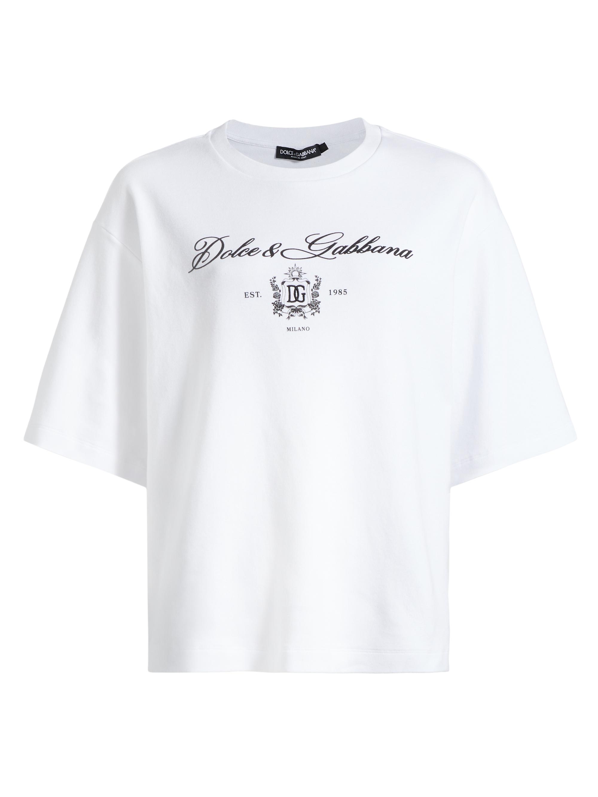 Dolce & Gabbana Women's Logo Cotton Crewneck T-Shirt - Optical White