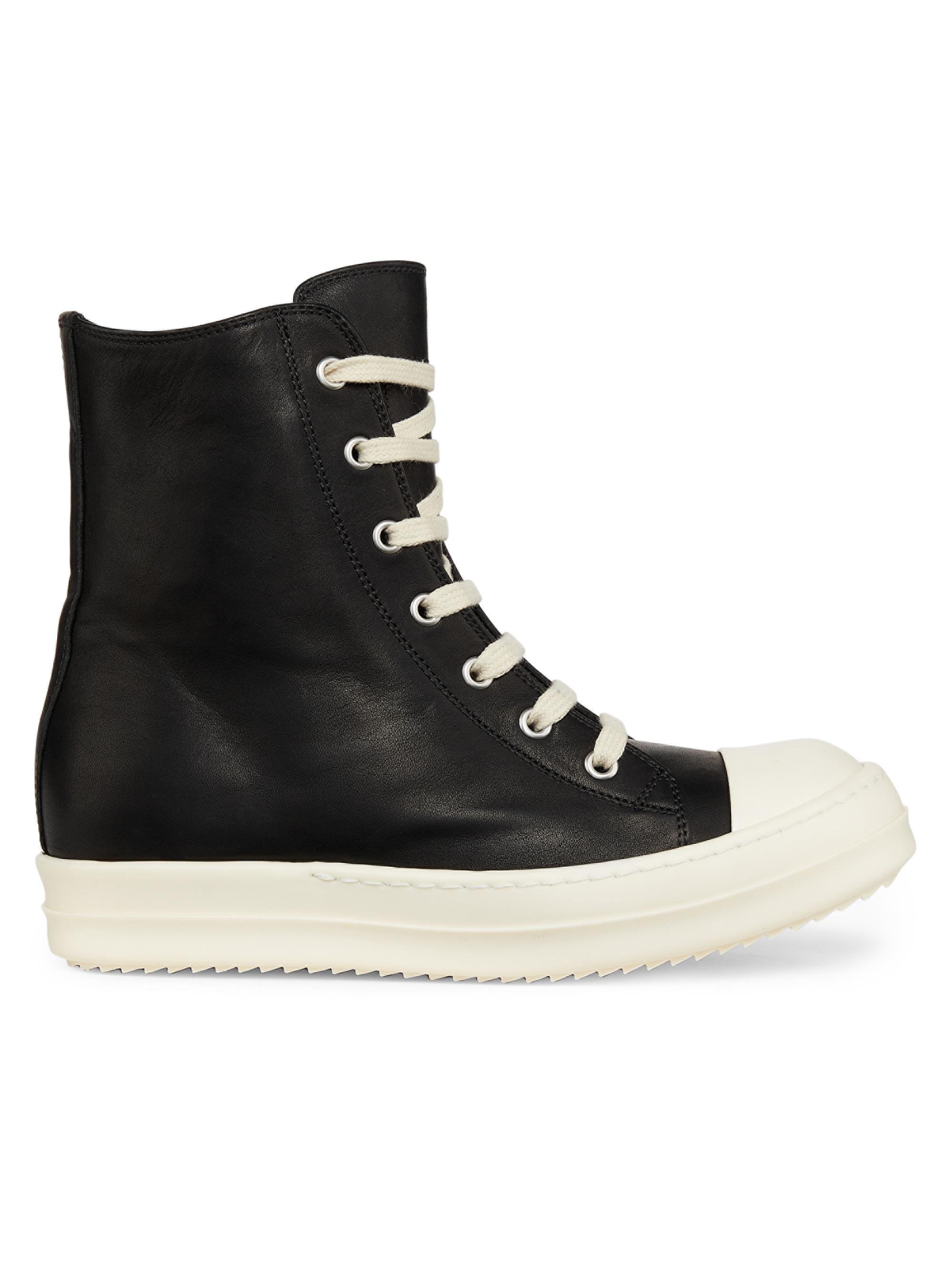 Rick Owens Women's Scarpe Leather Sneakers - Black And Milk