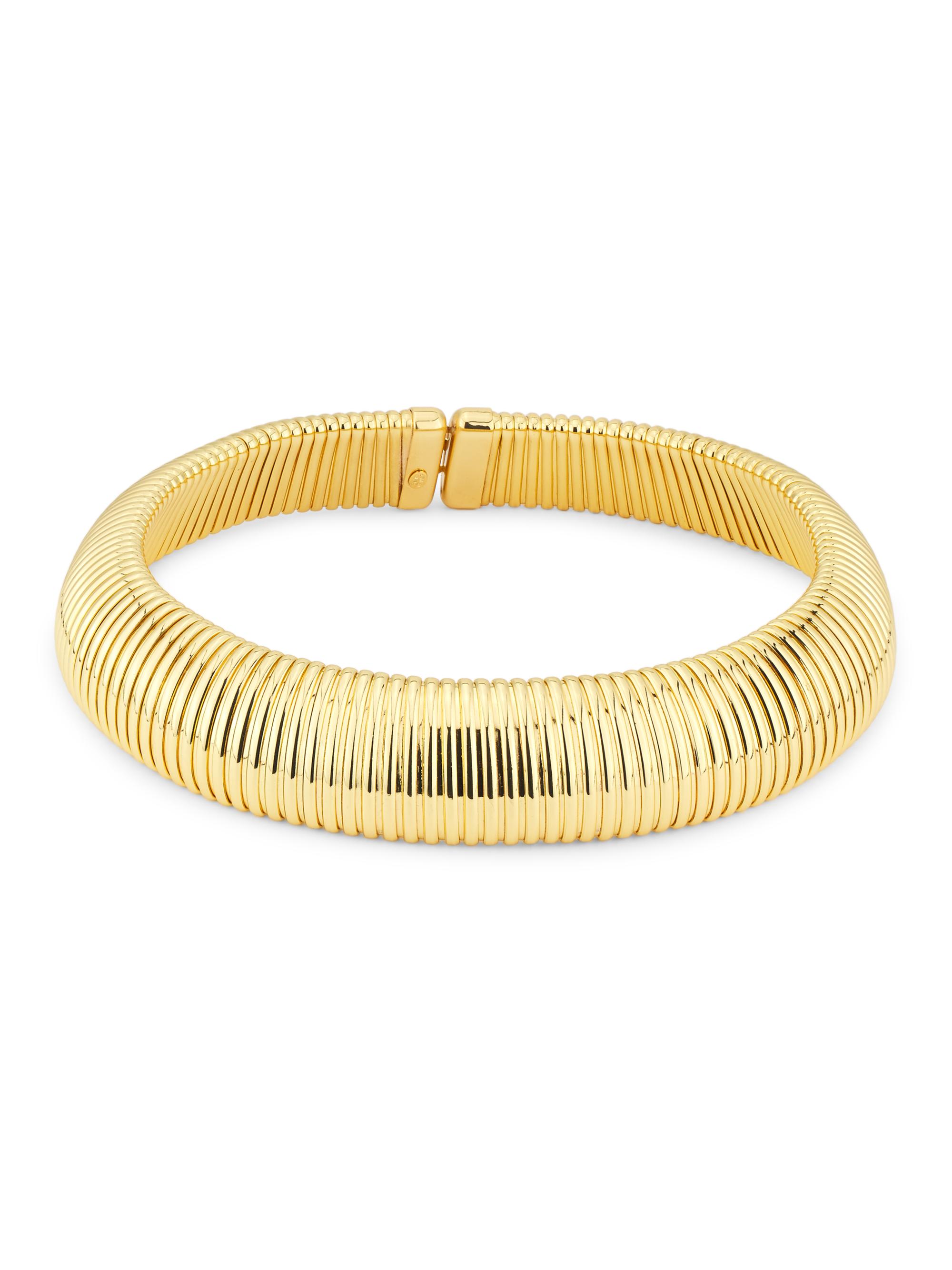 Kenneth Jay Lane Women's 12K-Gold-Plated Wide Ribbed Choker Necklace - Gold