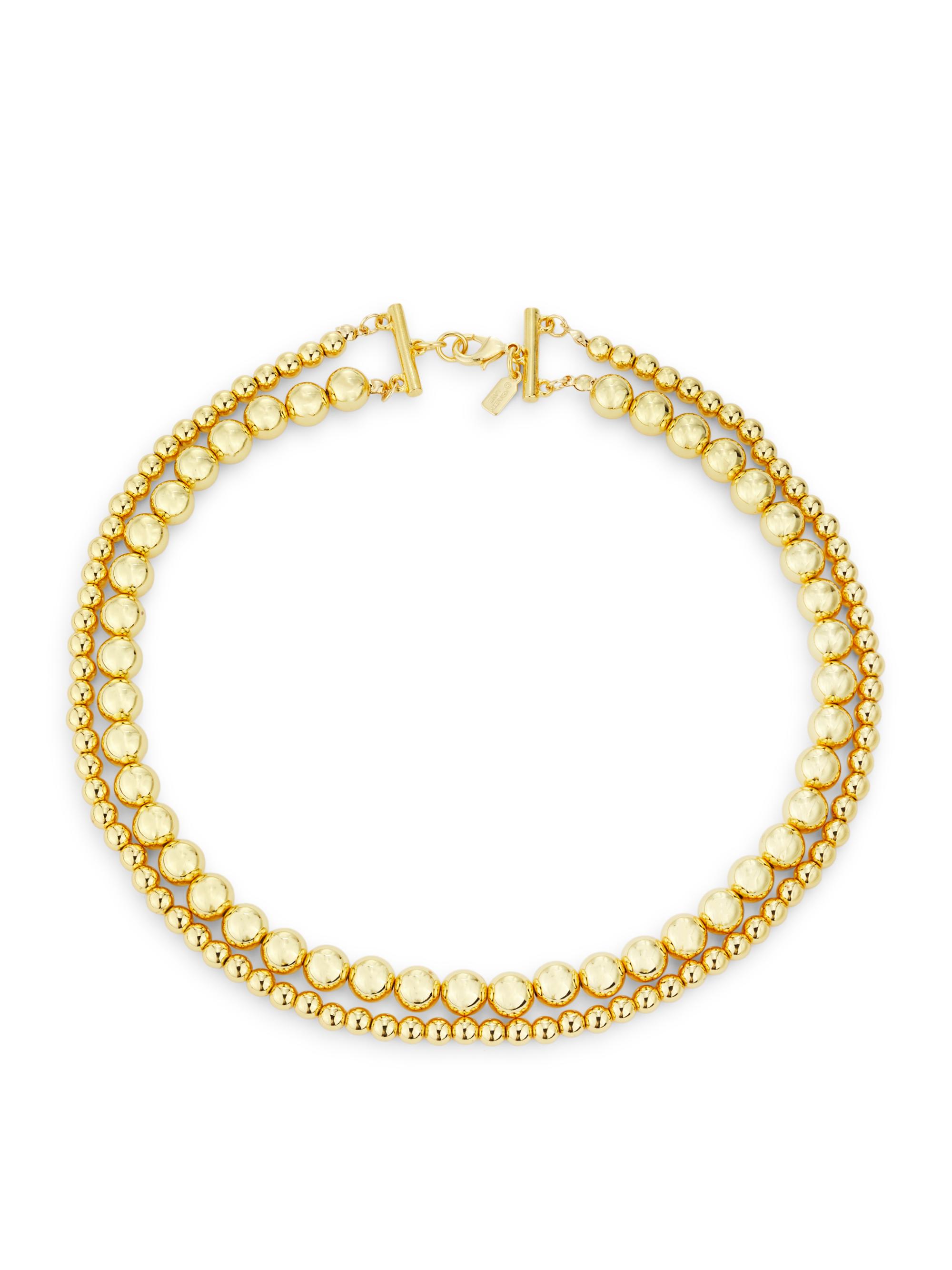 20K Goldplated Curb-Link Toggle Collar Necklace