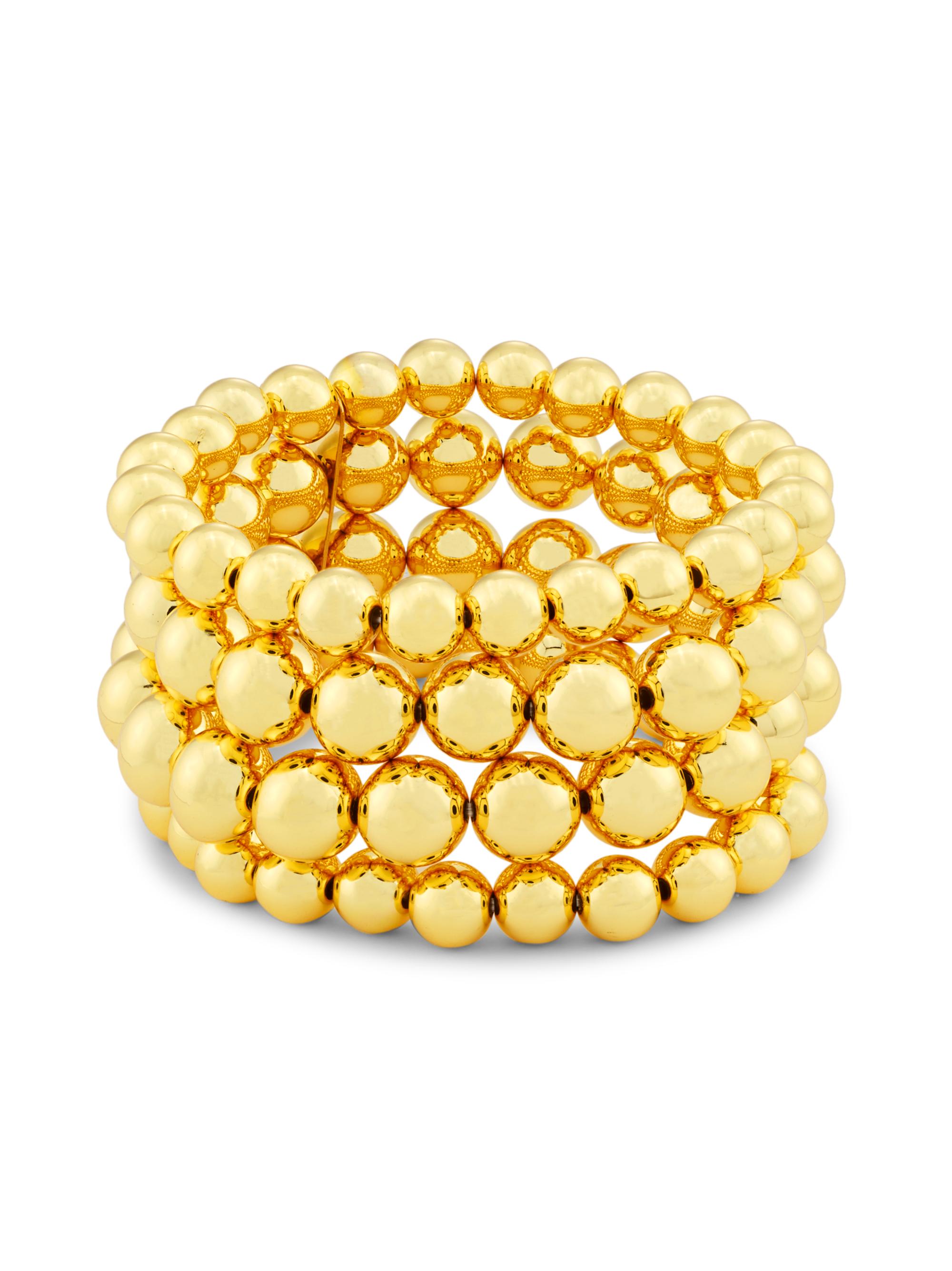 Kenneth Jay Lane Women's Polished Goldtone Four-Row Beaded Bracelet - Gold