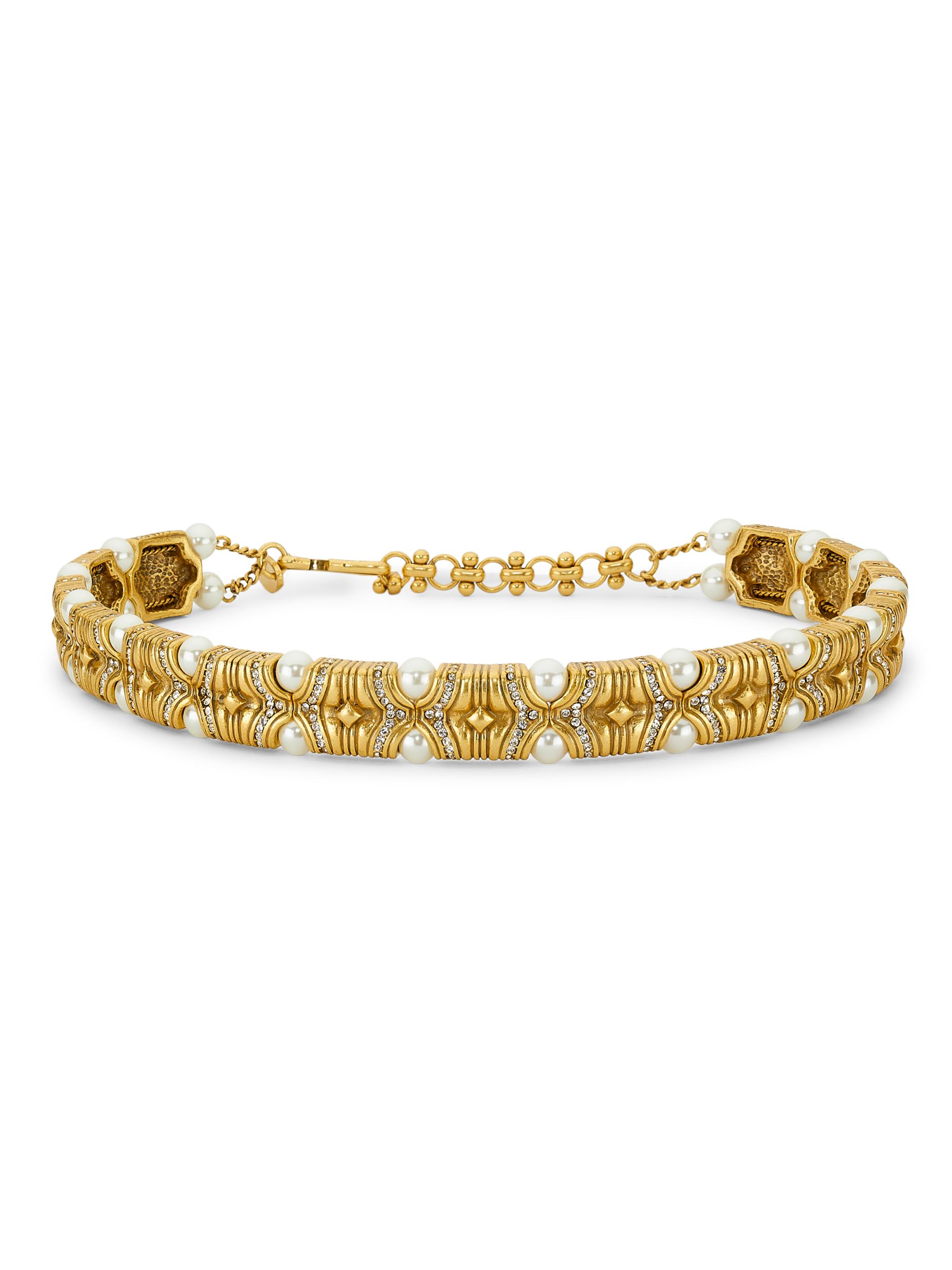 Kenneth Jay Lane Women's Goldtone, Imitation Pearl & Glass Crystal Necklace - Gold Crystal Pearl