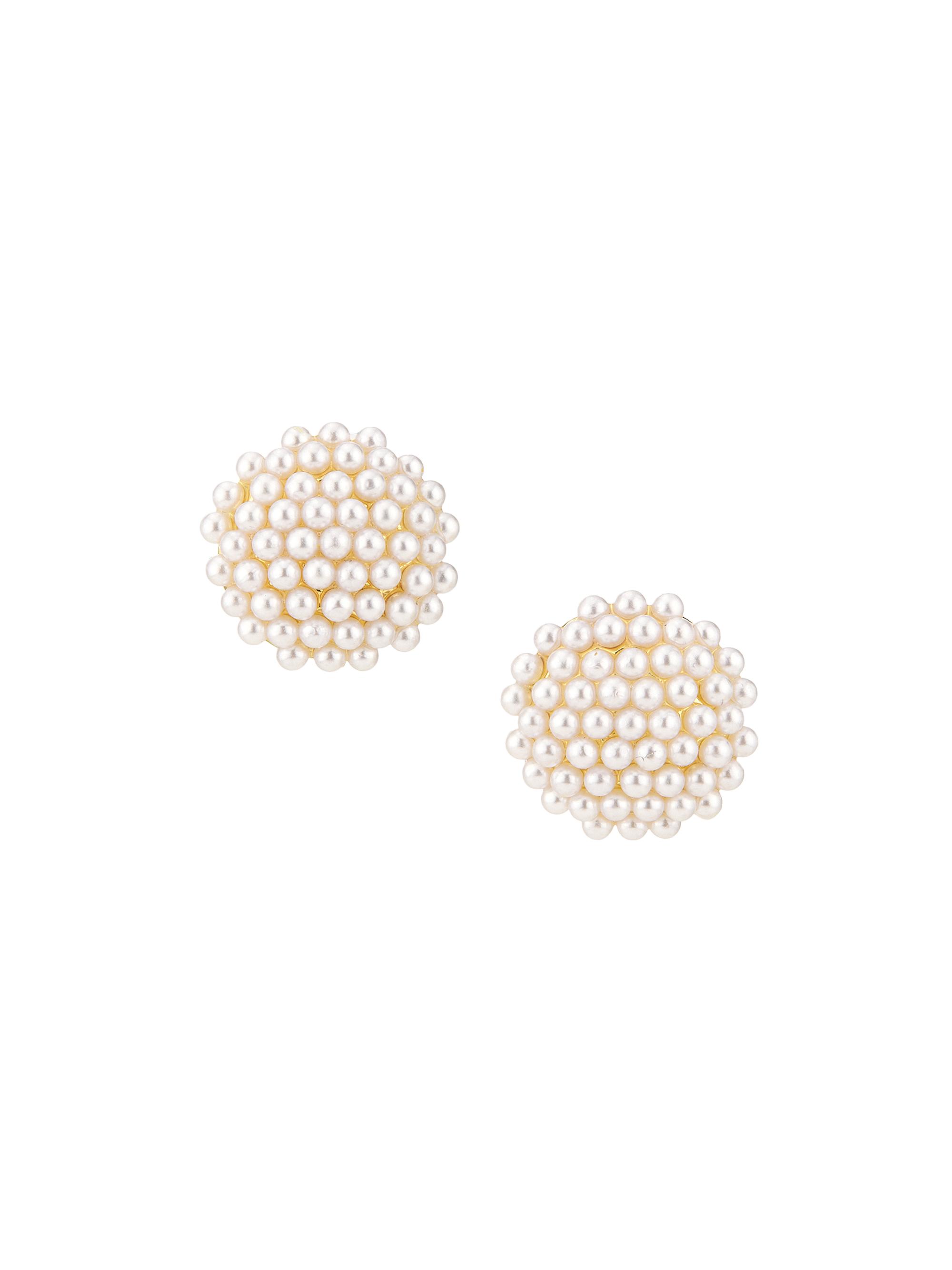 Kenneth Jay Lane Women's Goldtone & Imitation Pearl Button Clip-On Earrings - Gold Pearl
