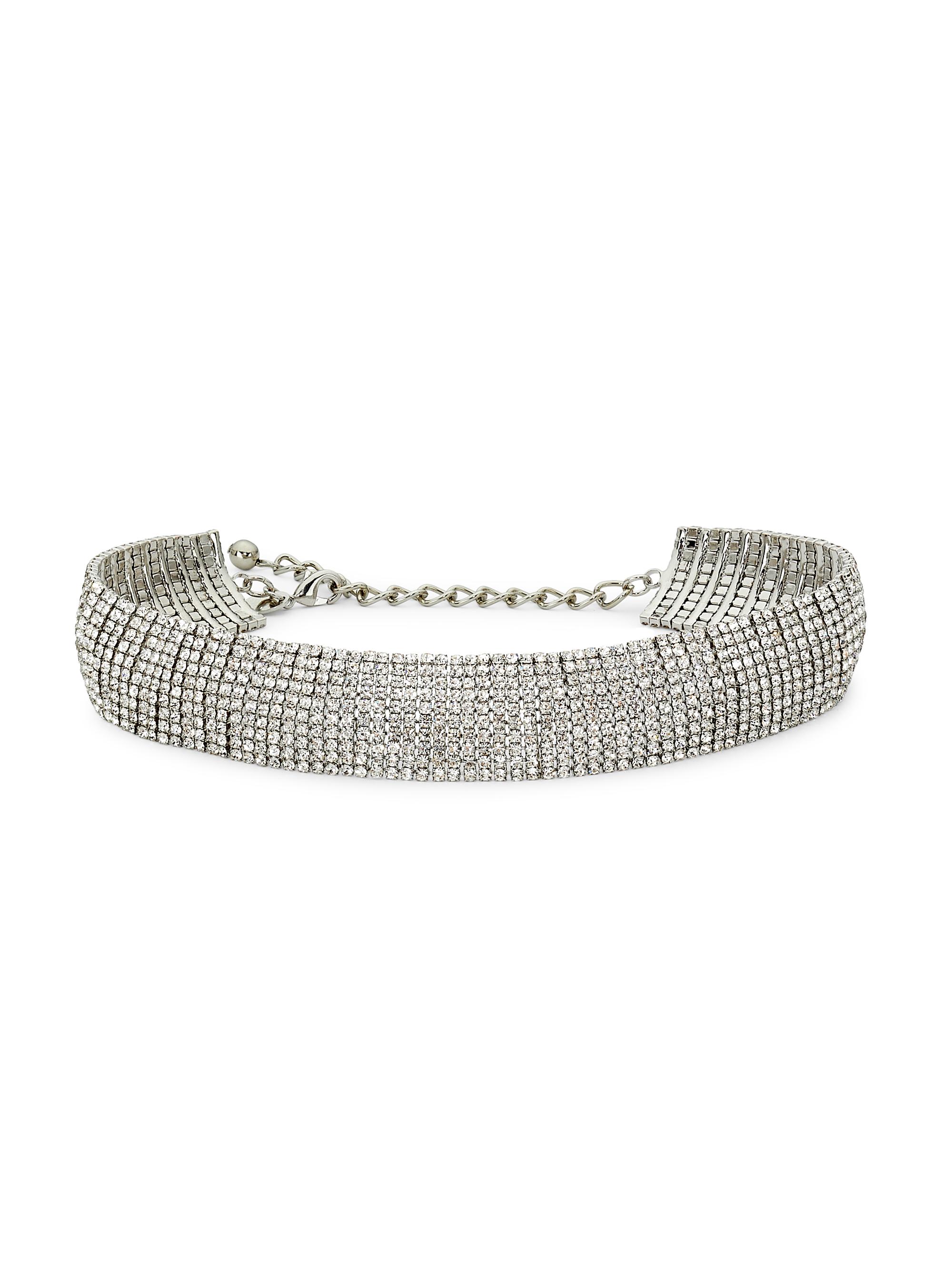 Kenneth Jay Lane Women's Rhodium-Plated & Glass Crystal Choker - Crystal