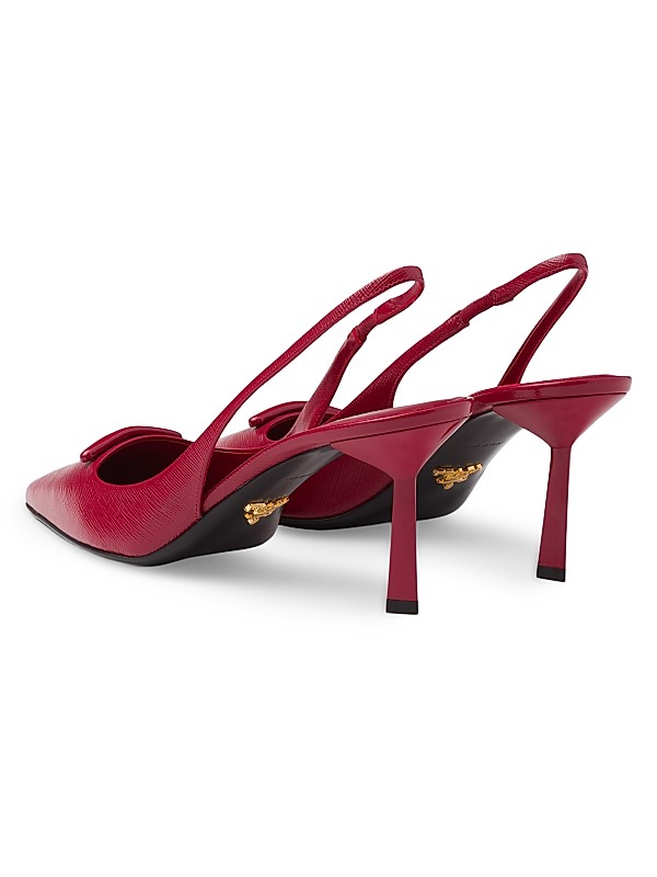 Shop Prada Saffiano Patent Leather Slingback Pumps | Saks Shop Prada Saffiano Patent Leather Slingback Pumps | Saks