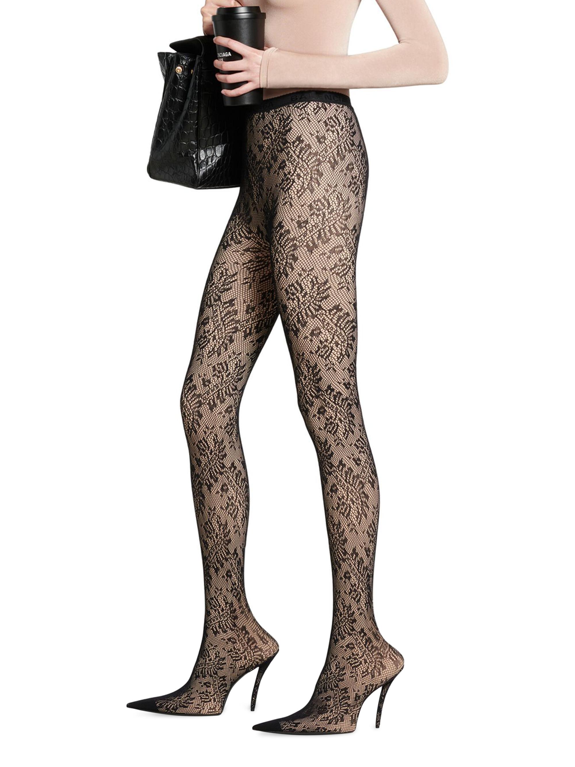 Balenciaga Women's Lace Pantaleggings - Light Beige