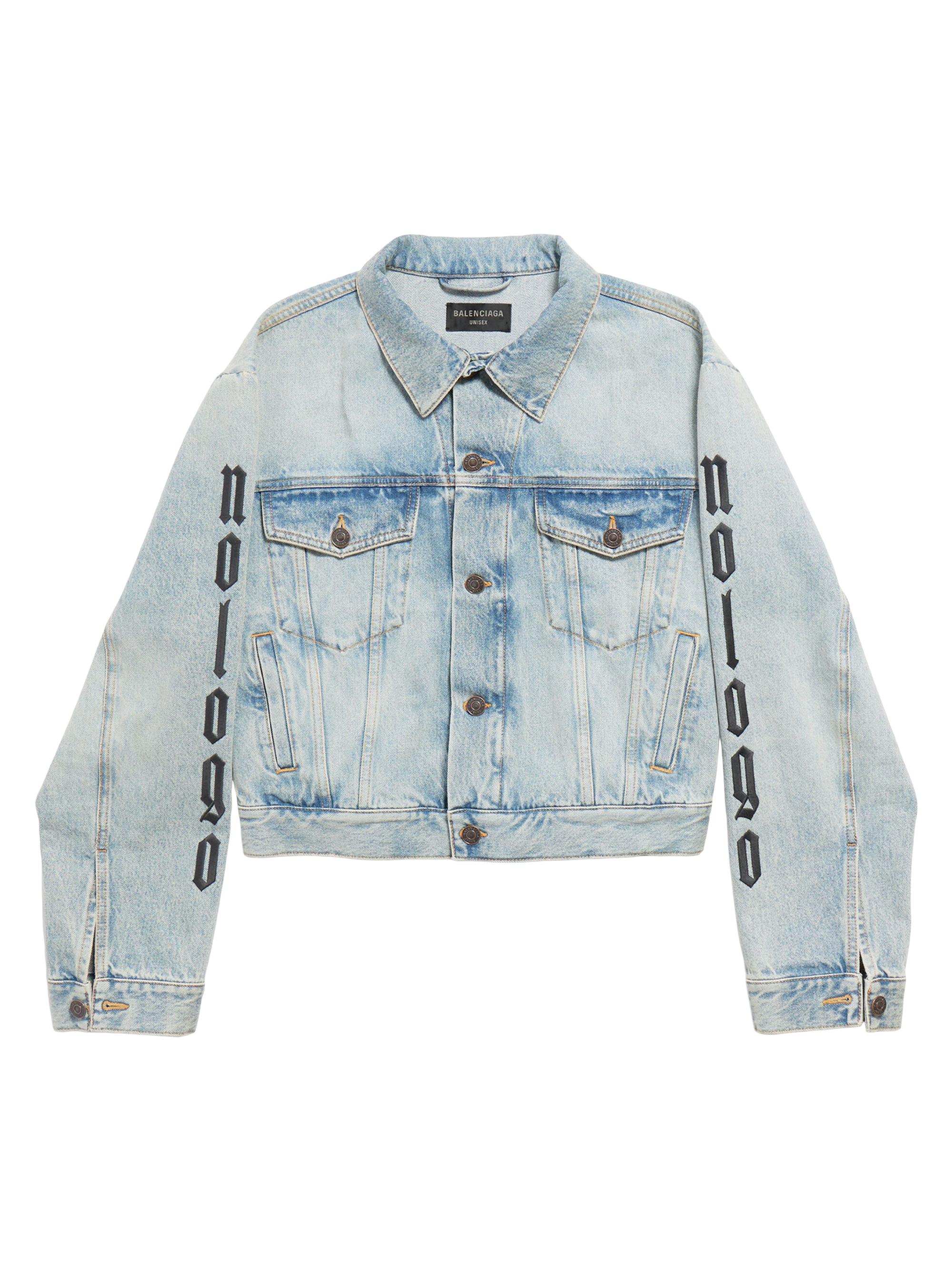 Balenciaga Women's Nologo  Fit Jacket - Light Blue