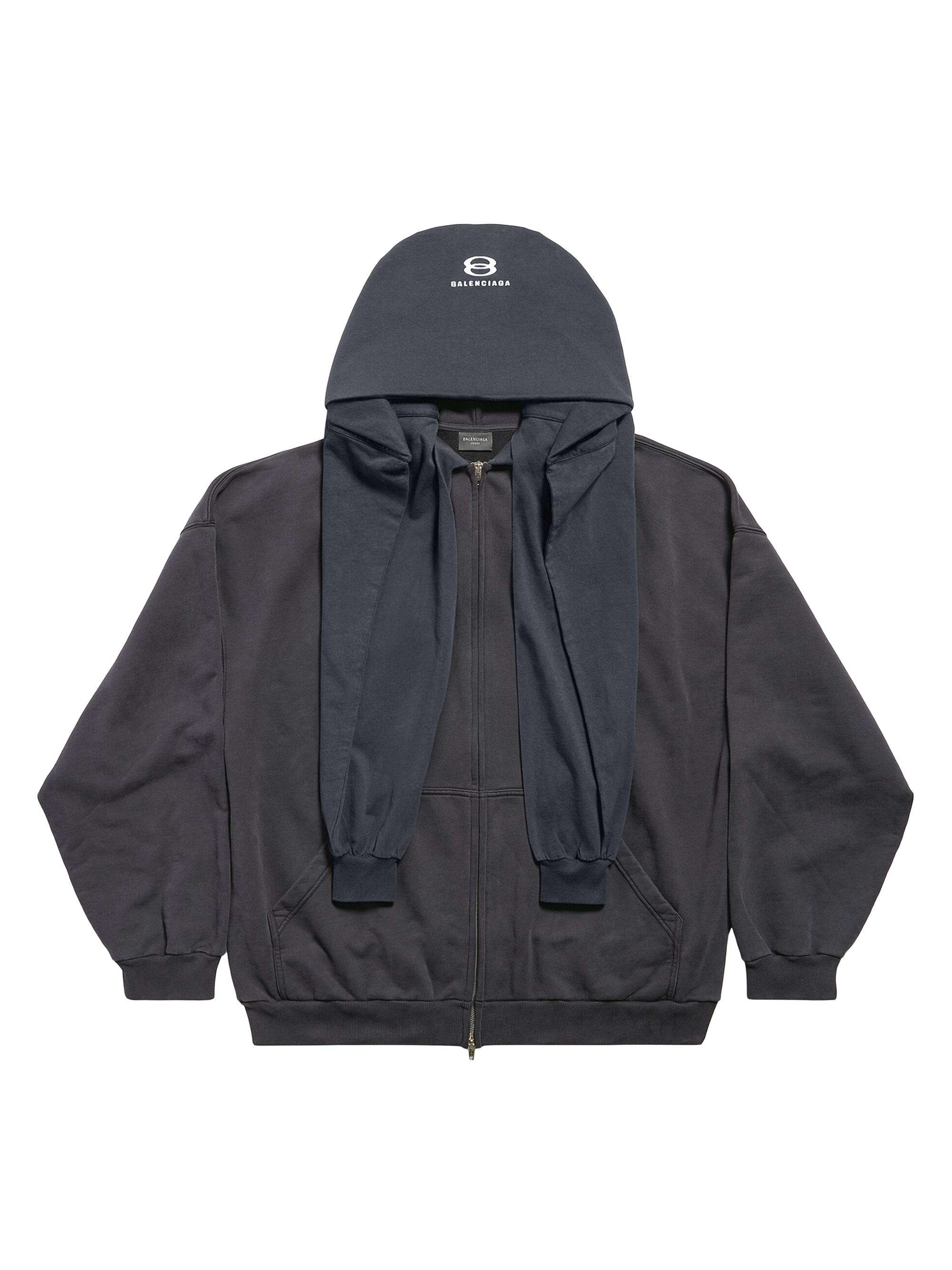Balenciaga Unity Sports Icon Incognito Oversized Zip-Up Hoodie