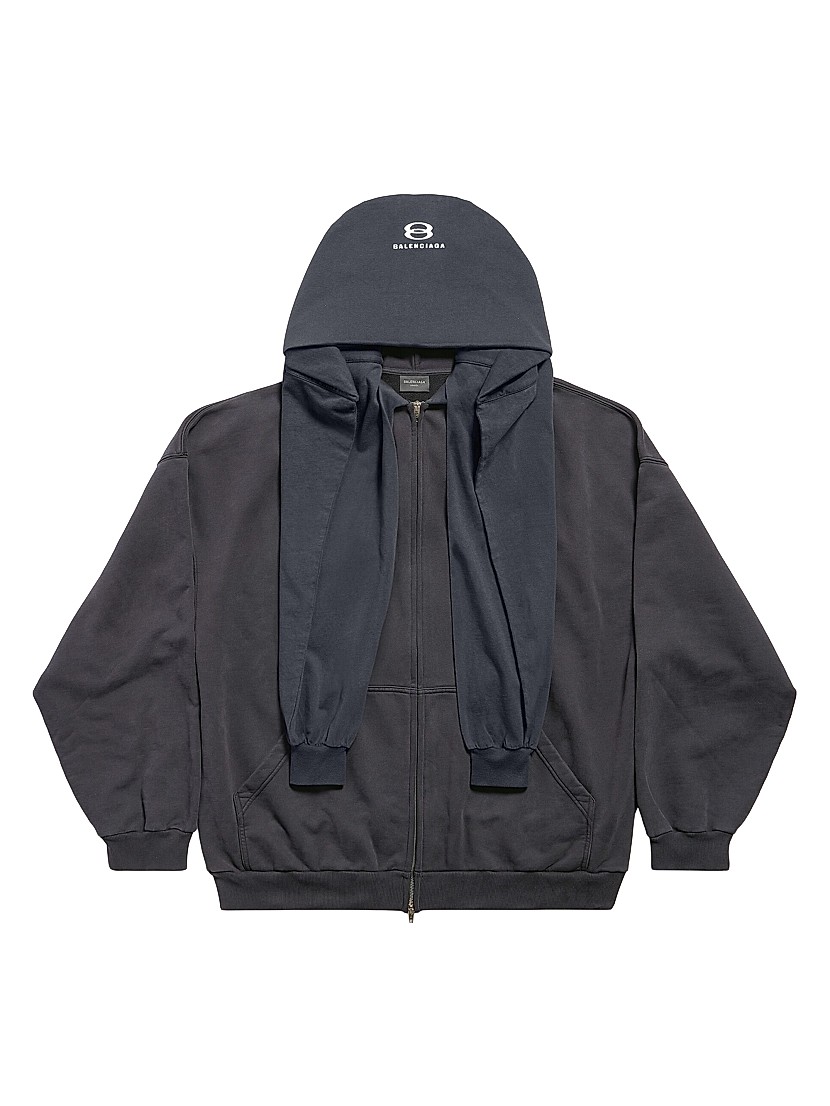 Shop Balenciaga Unity Sports Icon Incognito Oversized Zip-Up Shop Balenciaga Unity Sports Icon Incognito Oversized Zip-Up