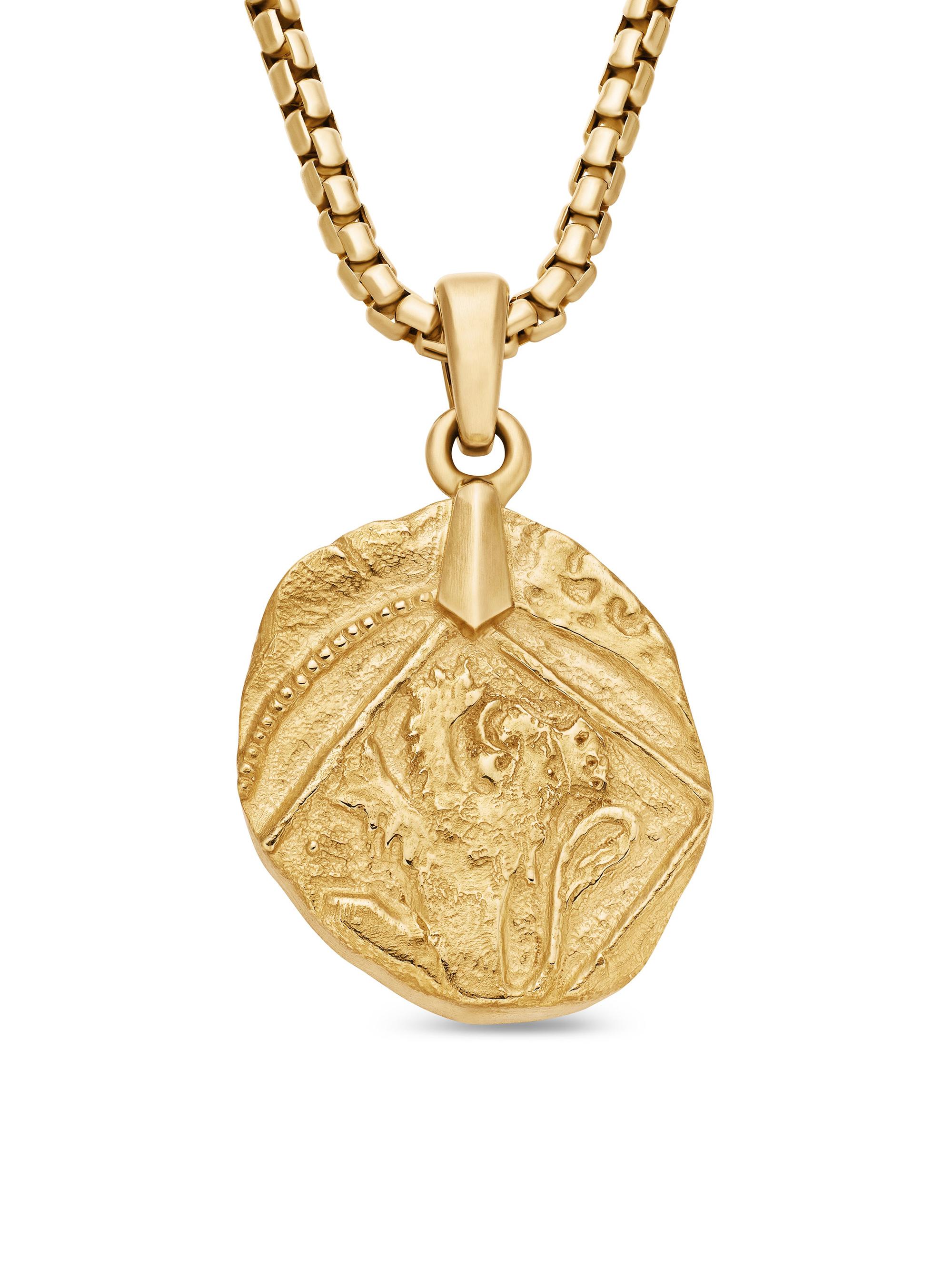 David Yurman Shipwreck Coin Amulet in 18K Yellow Gold, 34MM