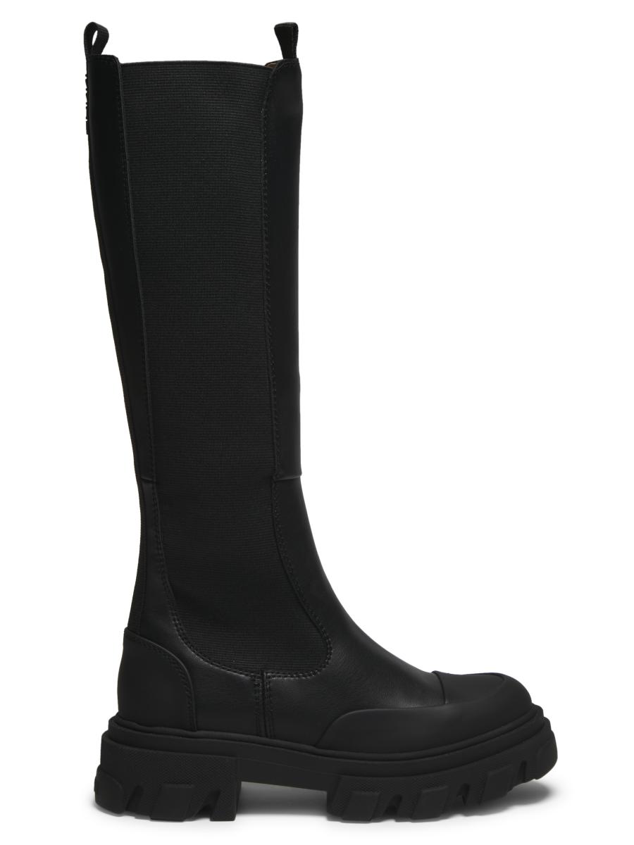 ブーツその他 Chelsea Anckle Boots - Ganni - Leather - Black Black Black Stitch Cleated Low Chelsea Boots | GANNI US