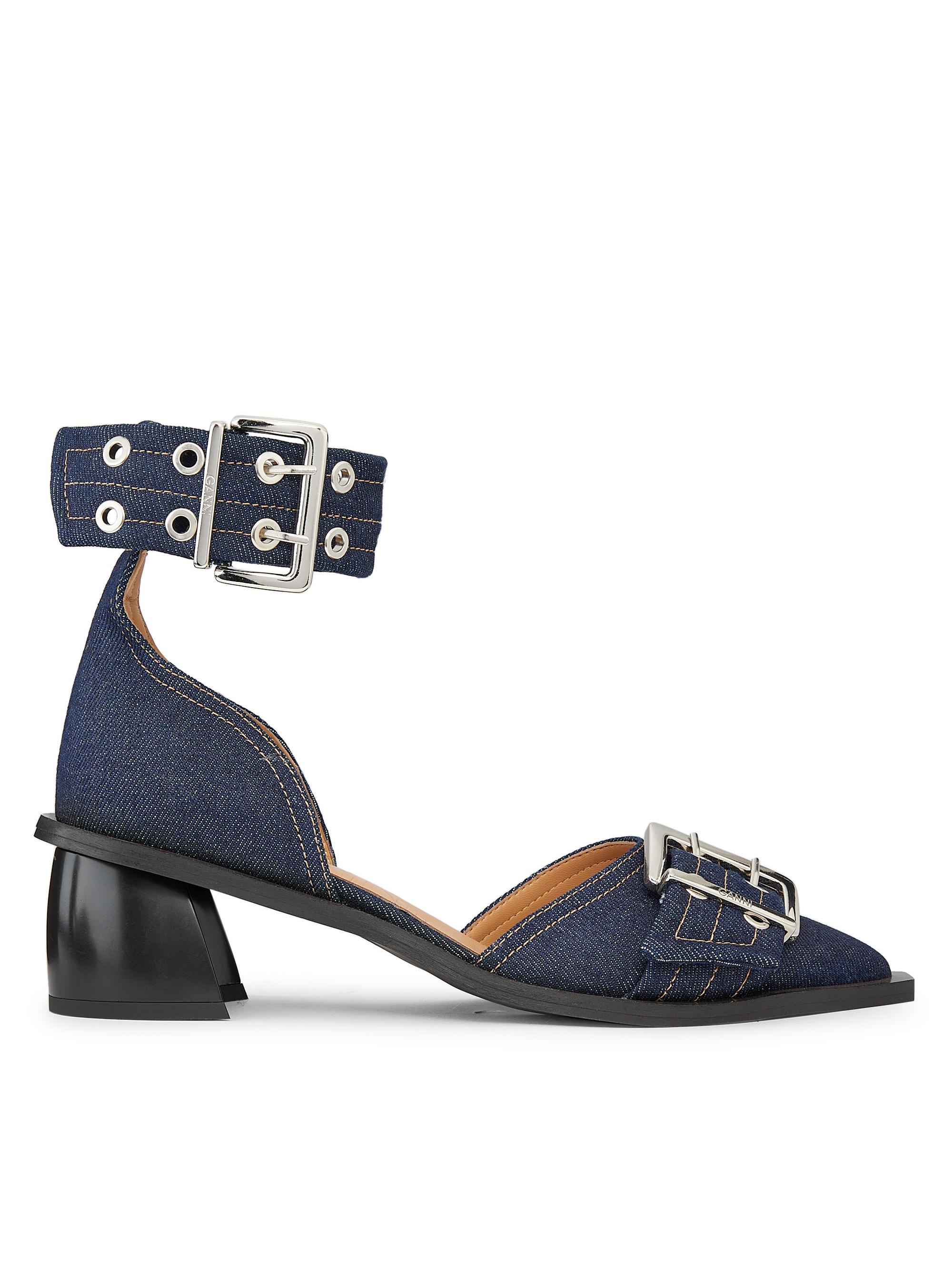 Ganni Women's 50MM Buckle-Embellished Pumps - Dark Navy