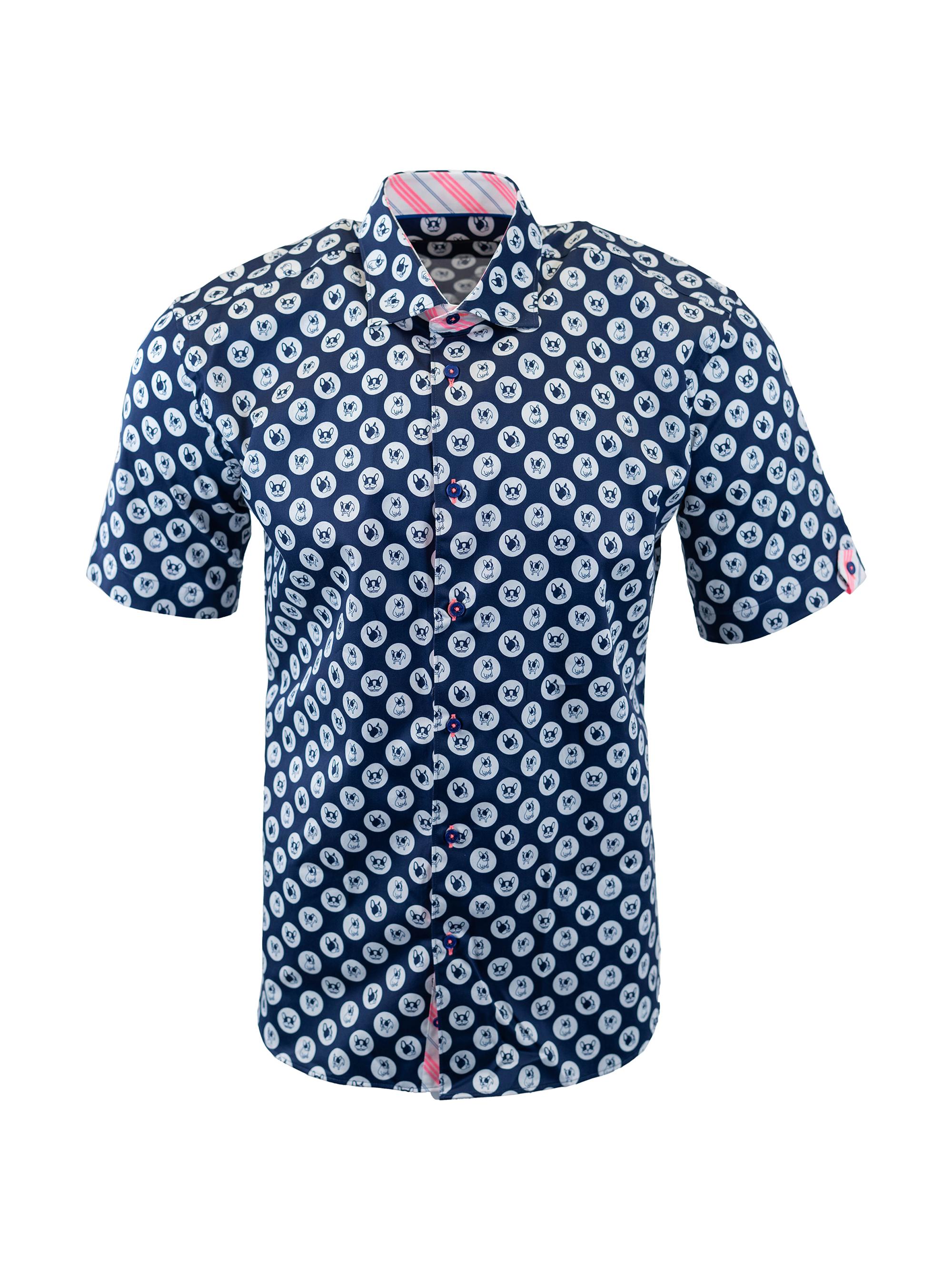 Maceoo Men's Galileo Dogdot Shirt - Blue