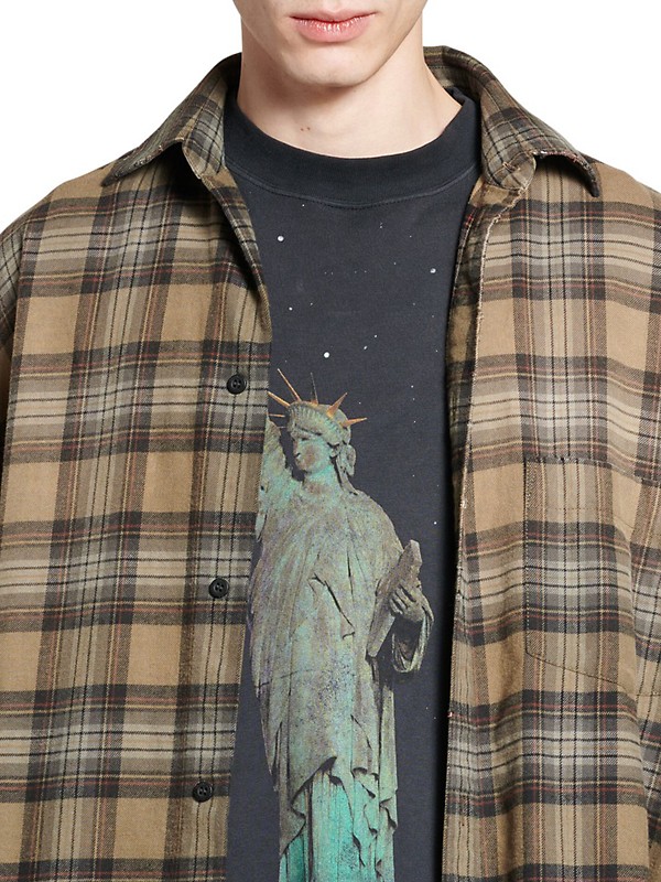Shop Balenciaga Paris Liberty Layered Oversized Shirt | Saks Shop Balenciaga Paris Liberty Layered Oversized Shirt | Saks