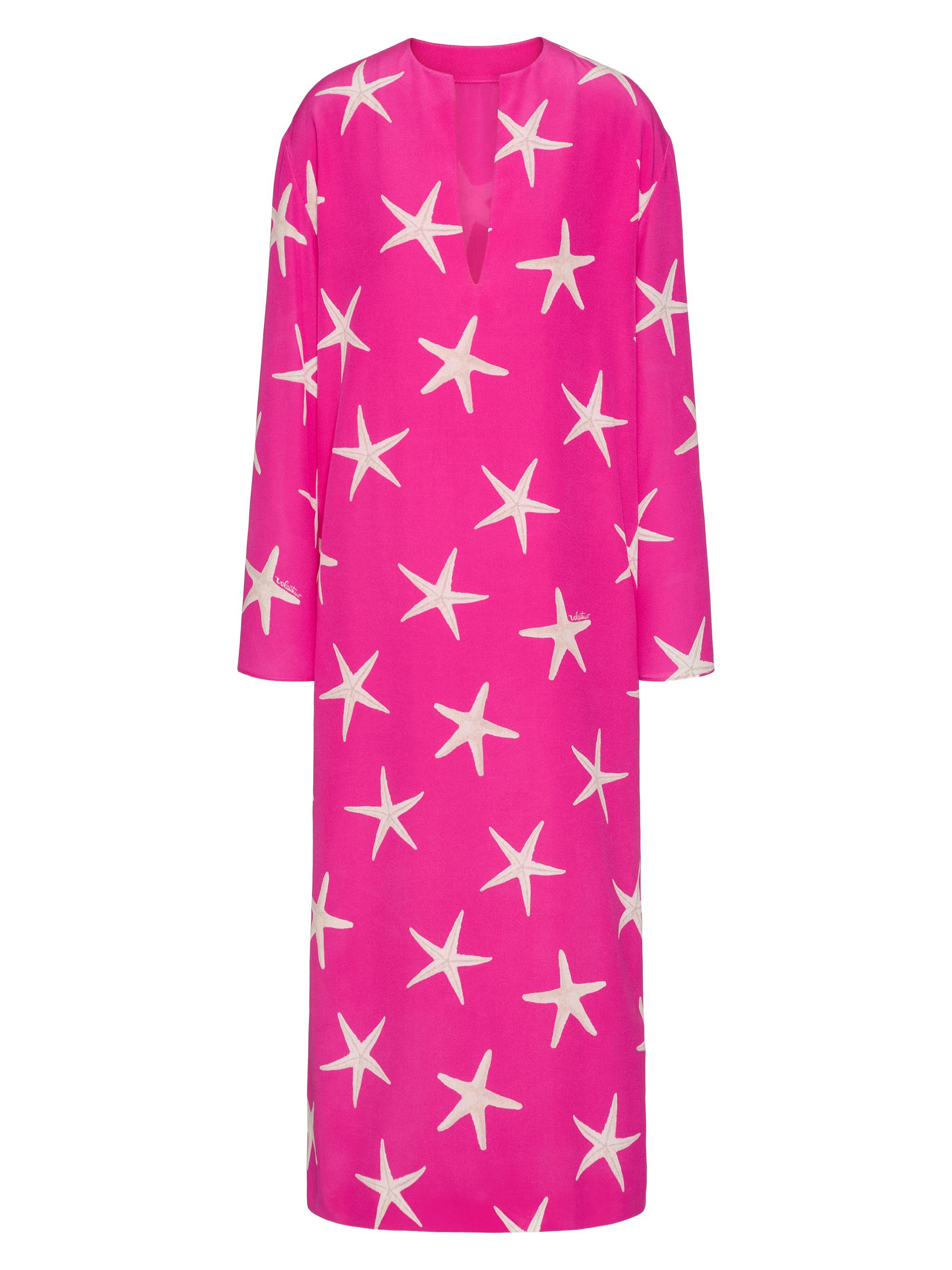 Valentino Garavani Women's Crepe De Chine Starfish Midi Dress -  Pink Pp