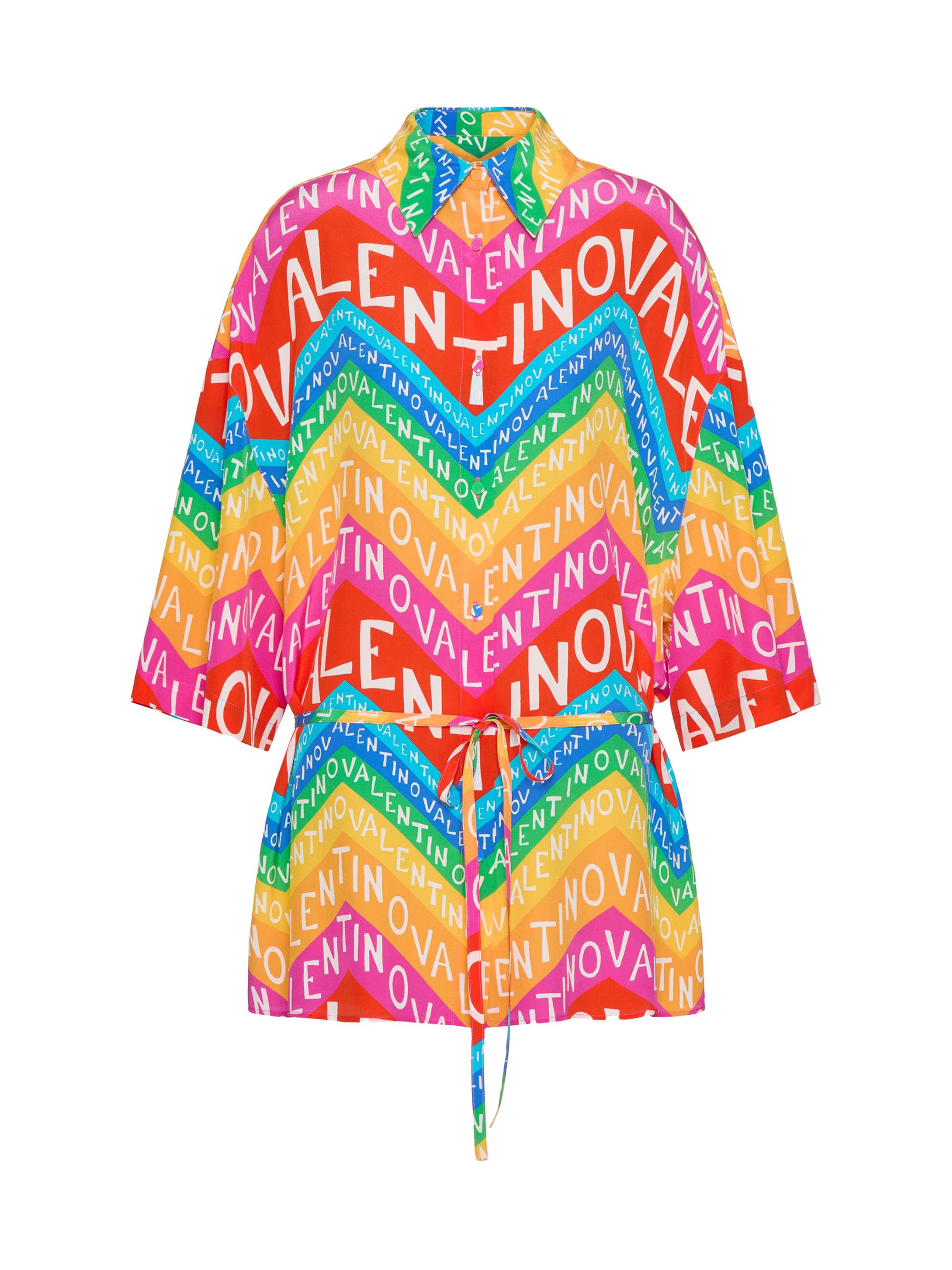 Valentino Garavani Women's Chevron Crepe De Chine Shirt 24