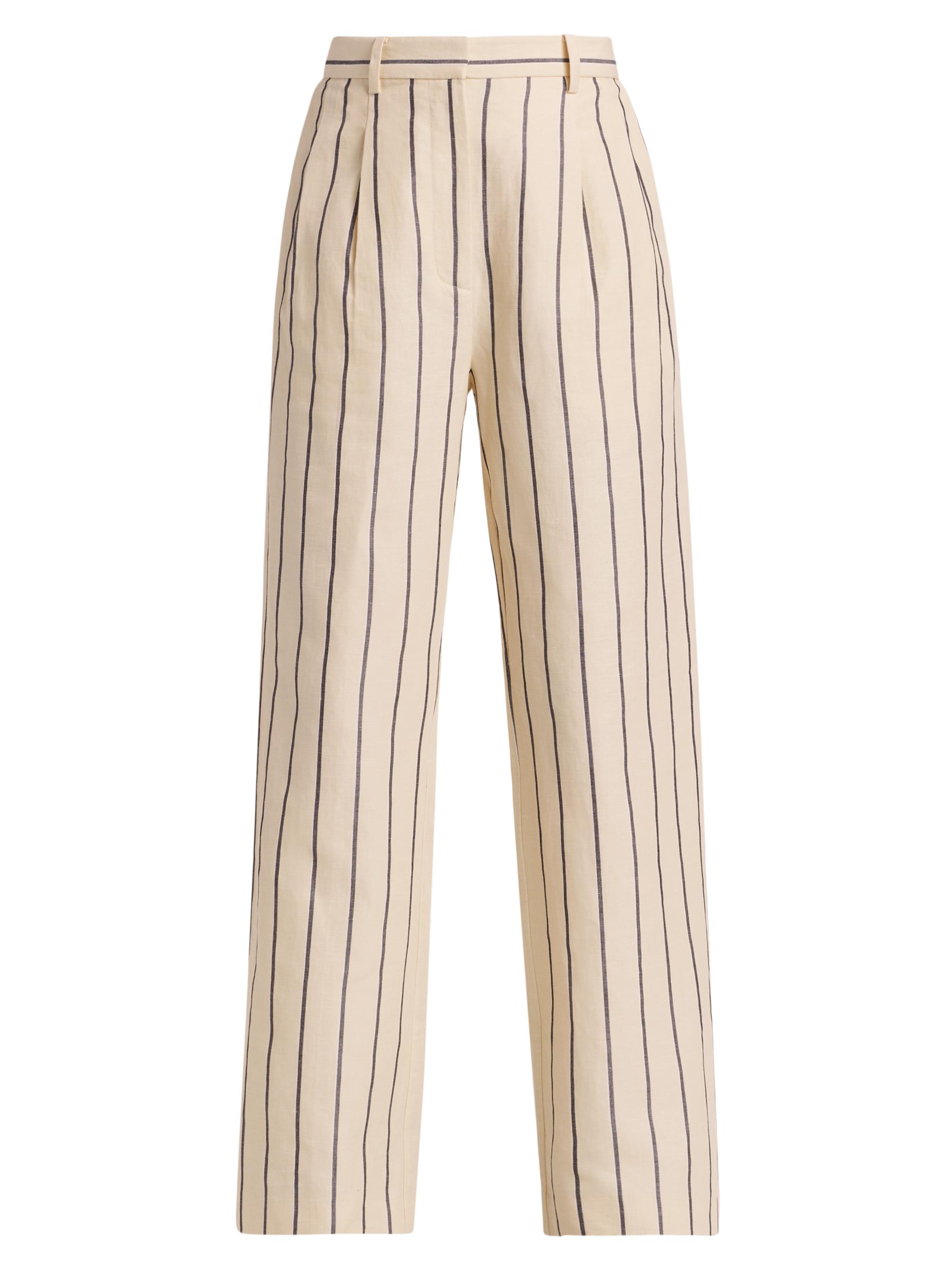 Jenni Kayne Women's Jones Striped Straight-Leg Trousers - Cream Navy Stripe