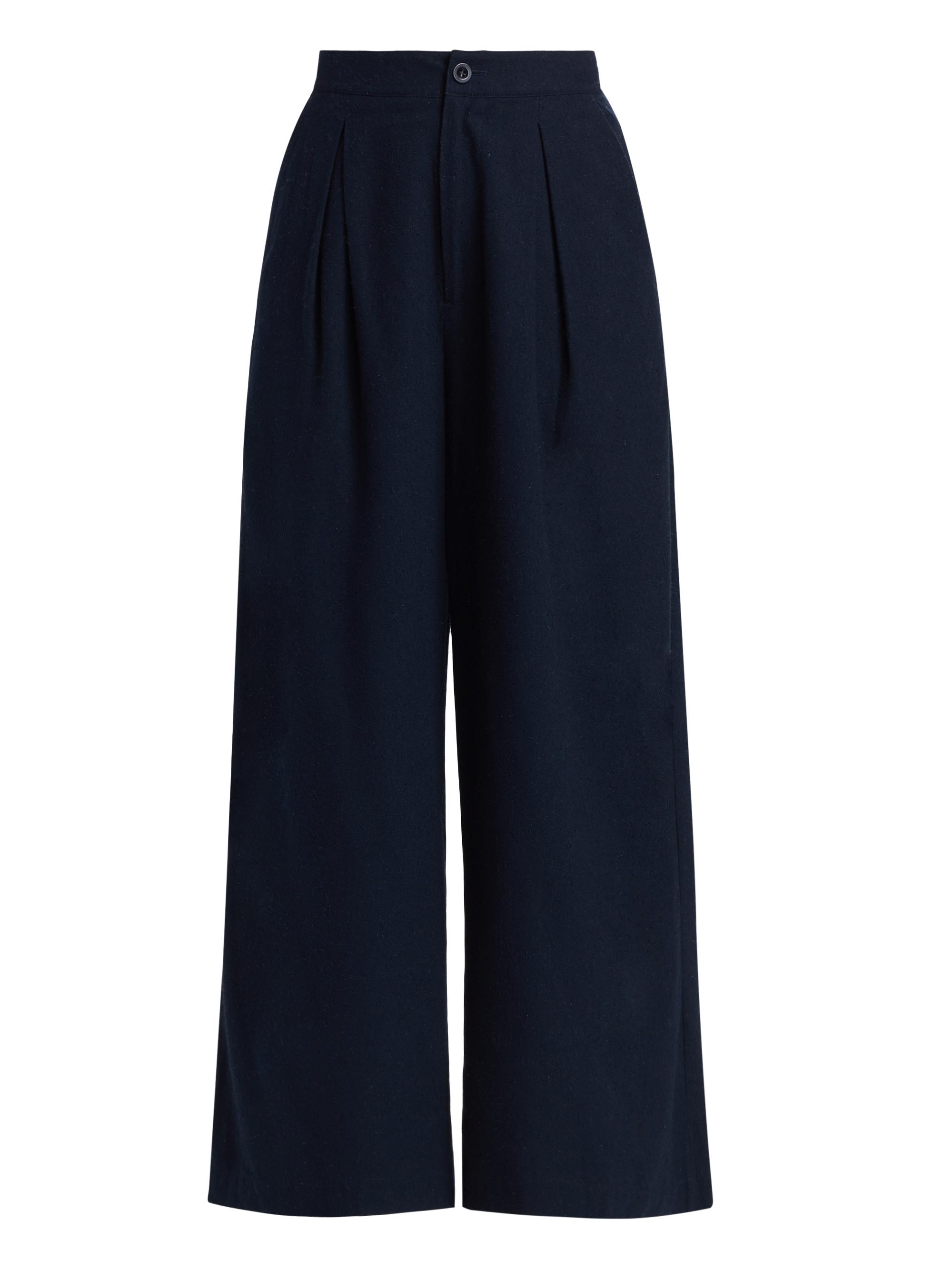 Jenni Kayne Women's Silk Relaxed Cropped Trousers - Navy