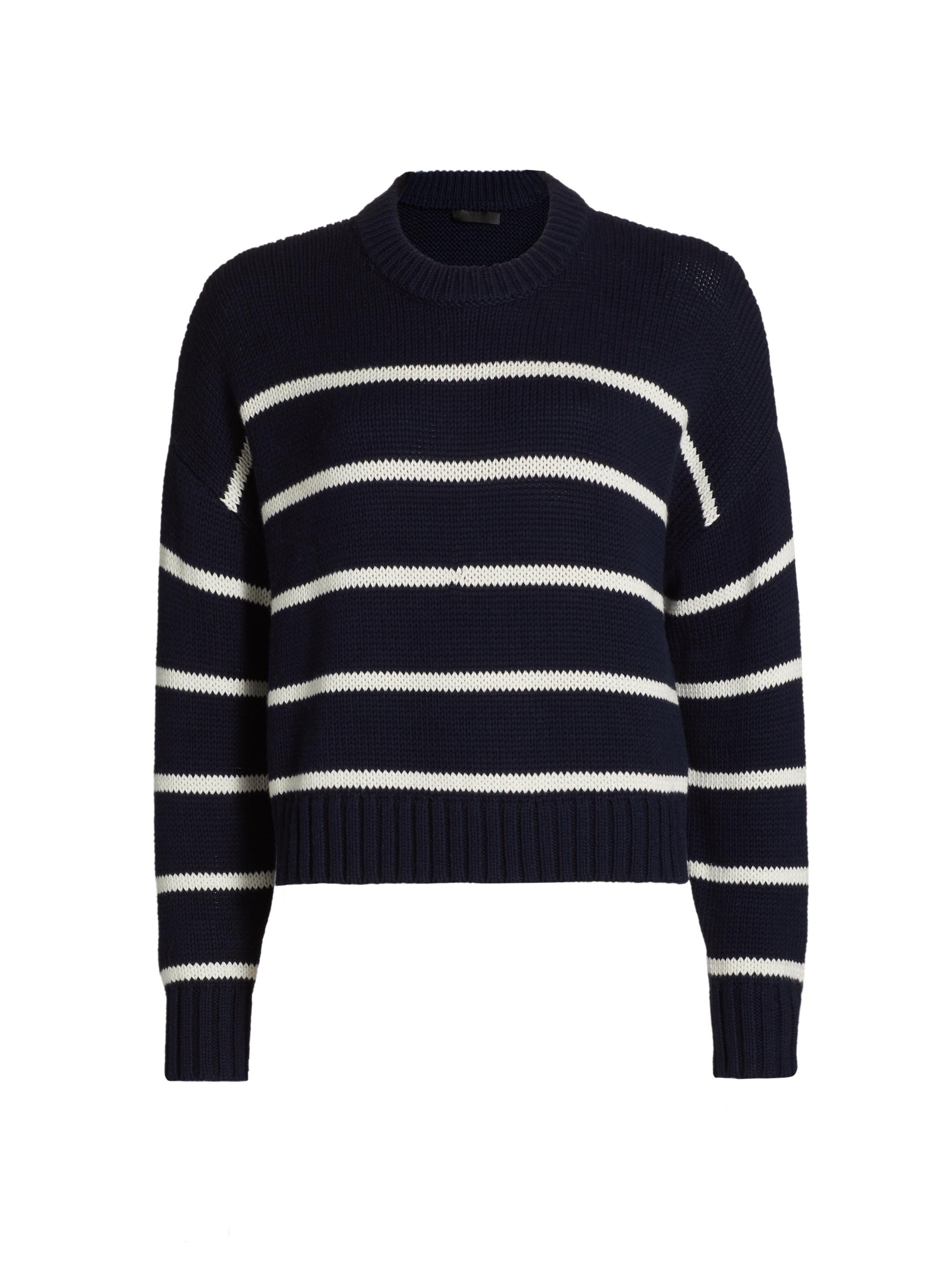 Jenni Kayne Women's Chloe Striped Cotton Crewneck Sweater - Navy Stripe