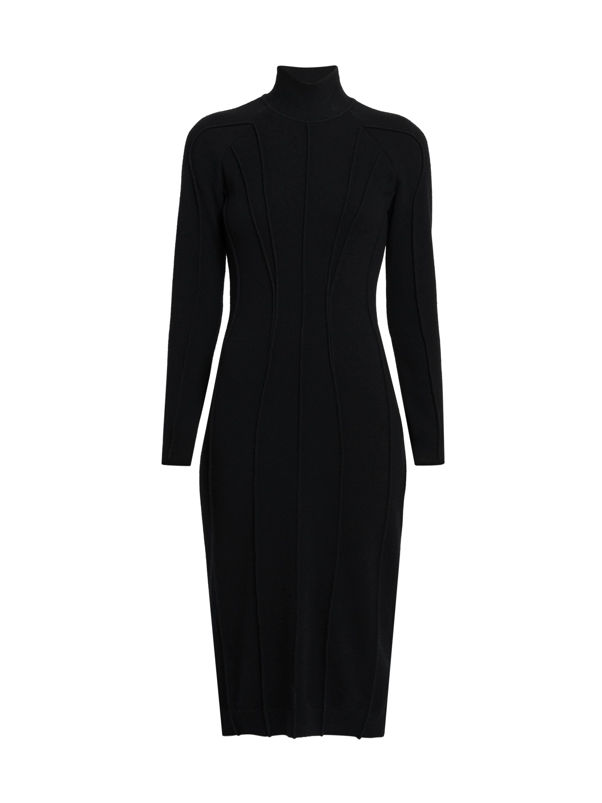 Alberta Ferretti Women's Cashmere-Blend Seamed Knit Dress - Black