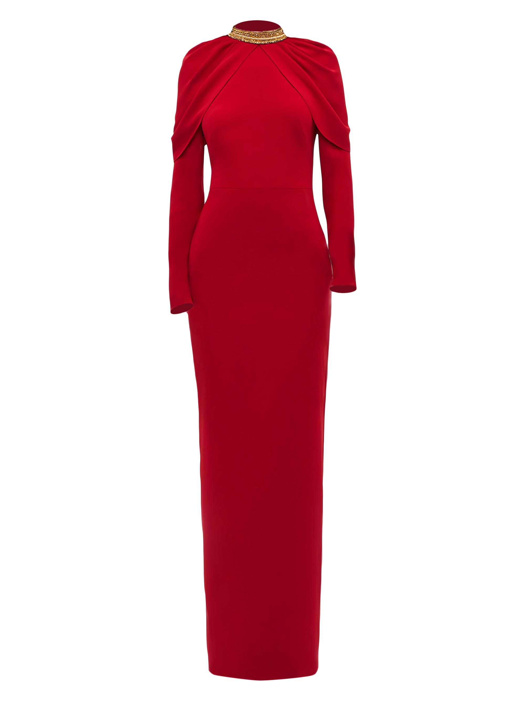 Zuhair Murad Satin Off-Shoulder Draped Dress | Saks Fifth Avenue