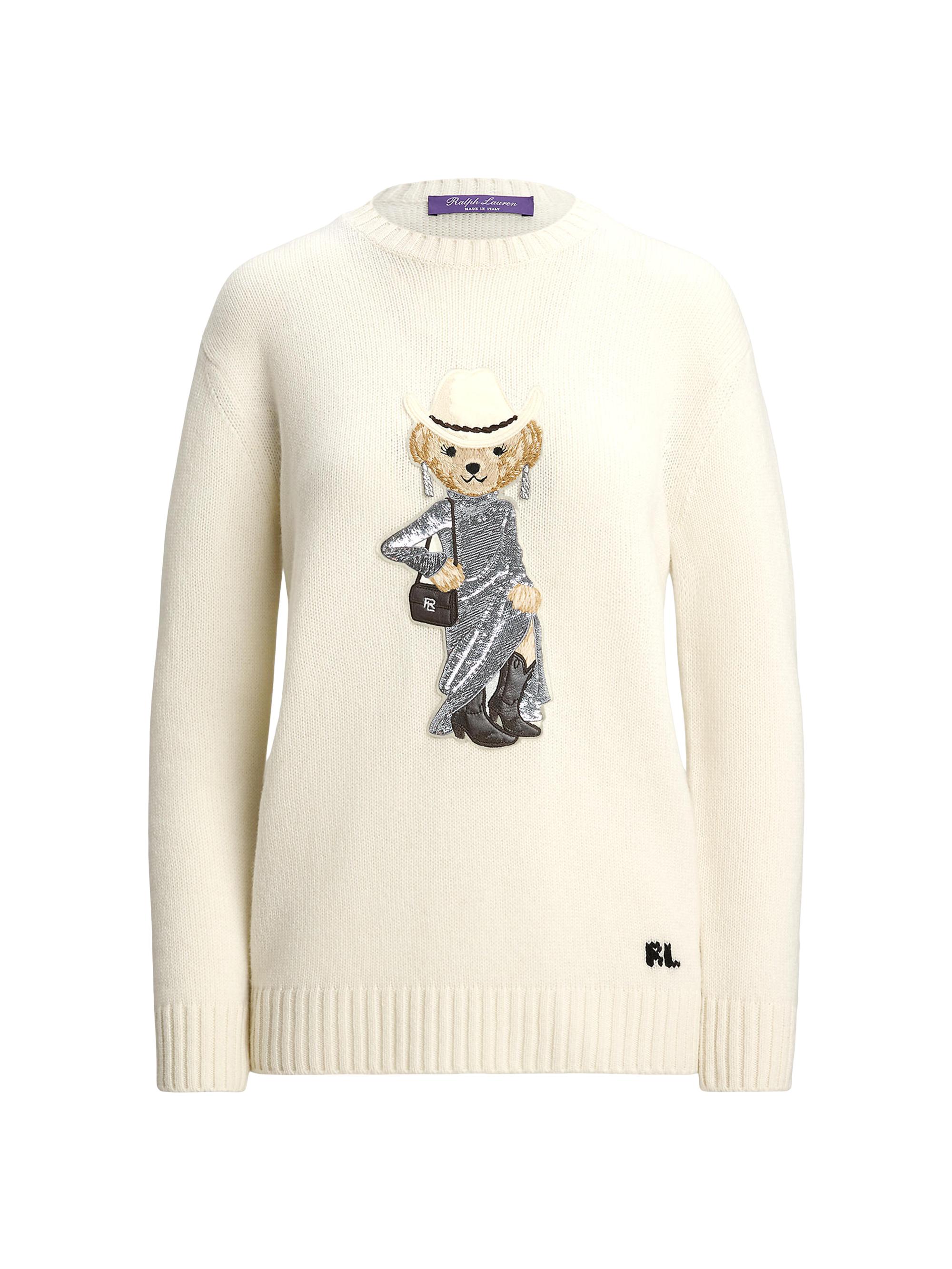 Ralph Lauren Collection Women's Bear Cashmere Sweater - Lux Cream